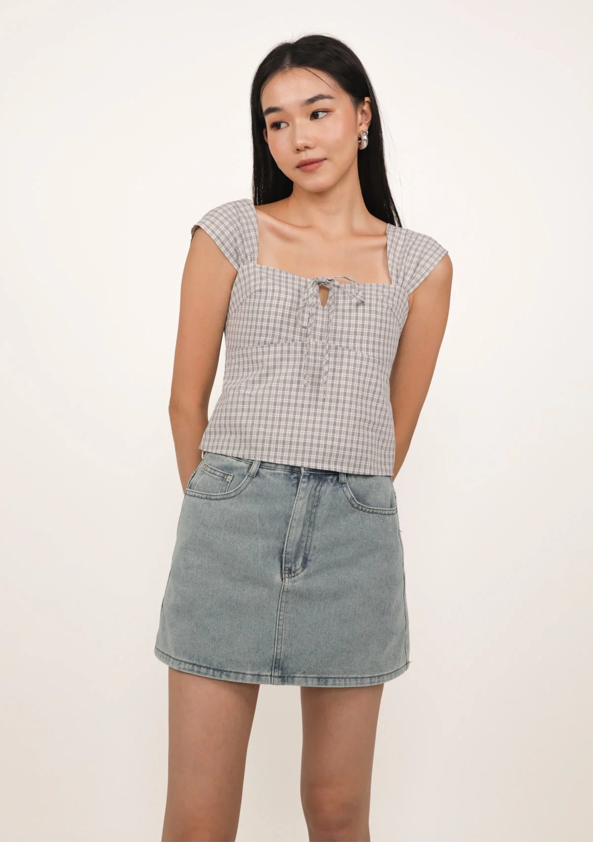 Nyu Ribbon Padded Top (Plaid) - Image 9