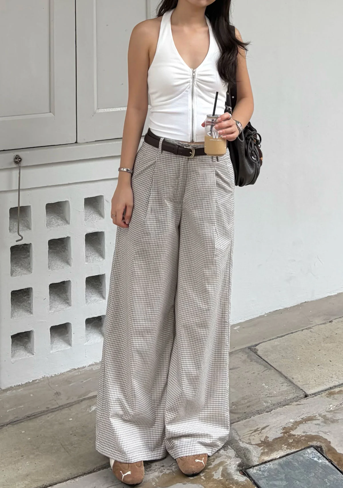 Opaline Wide Leg Pants (Plaid) - Image 12