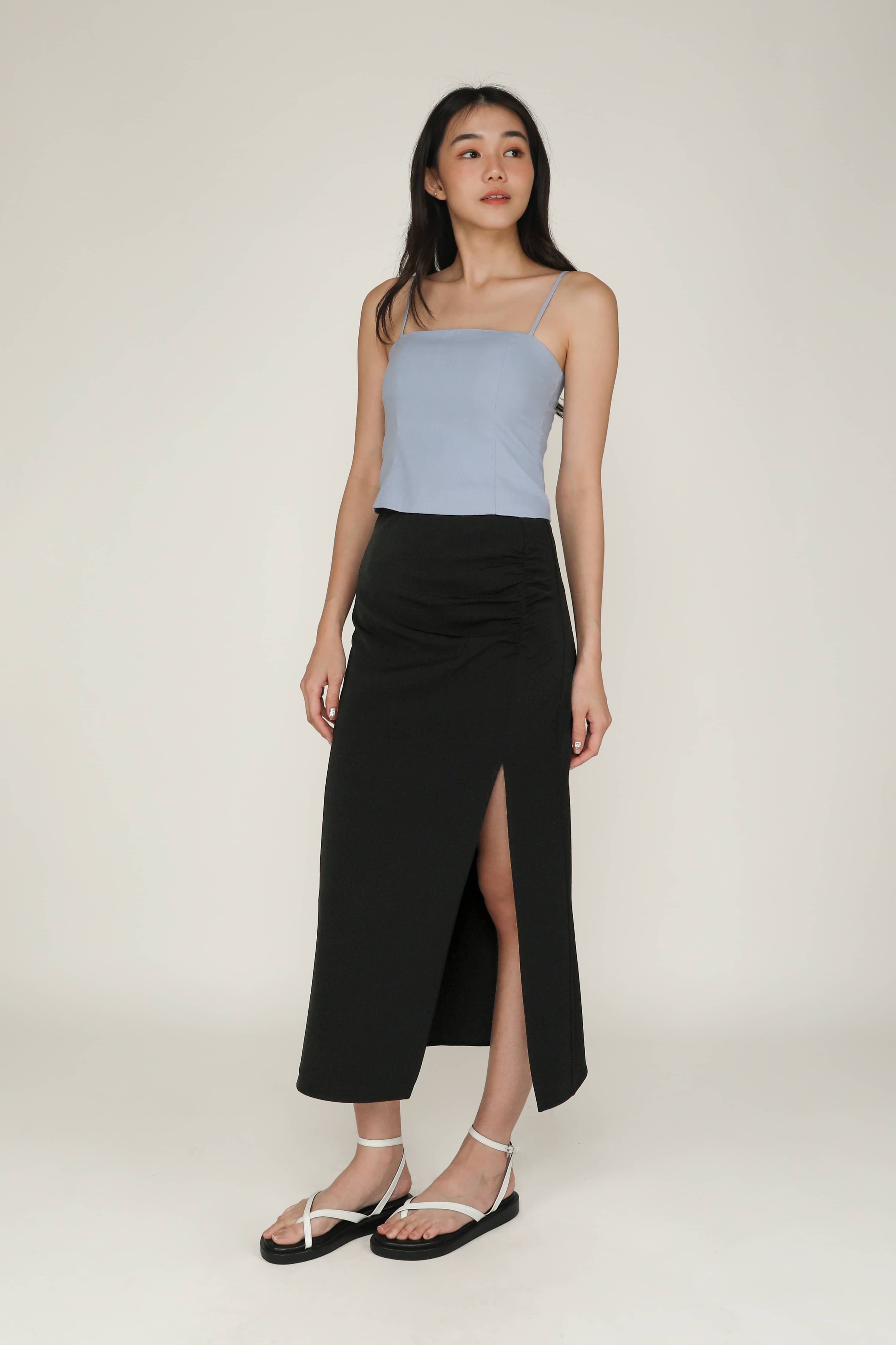 Petite Amina Ruched Side Maxi Skirt - Image 3