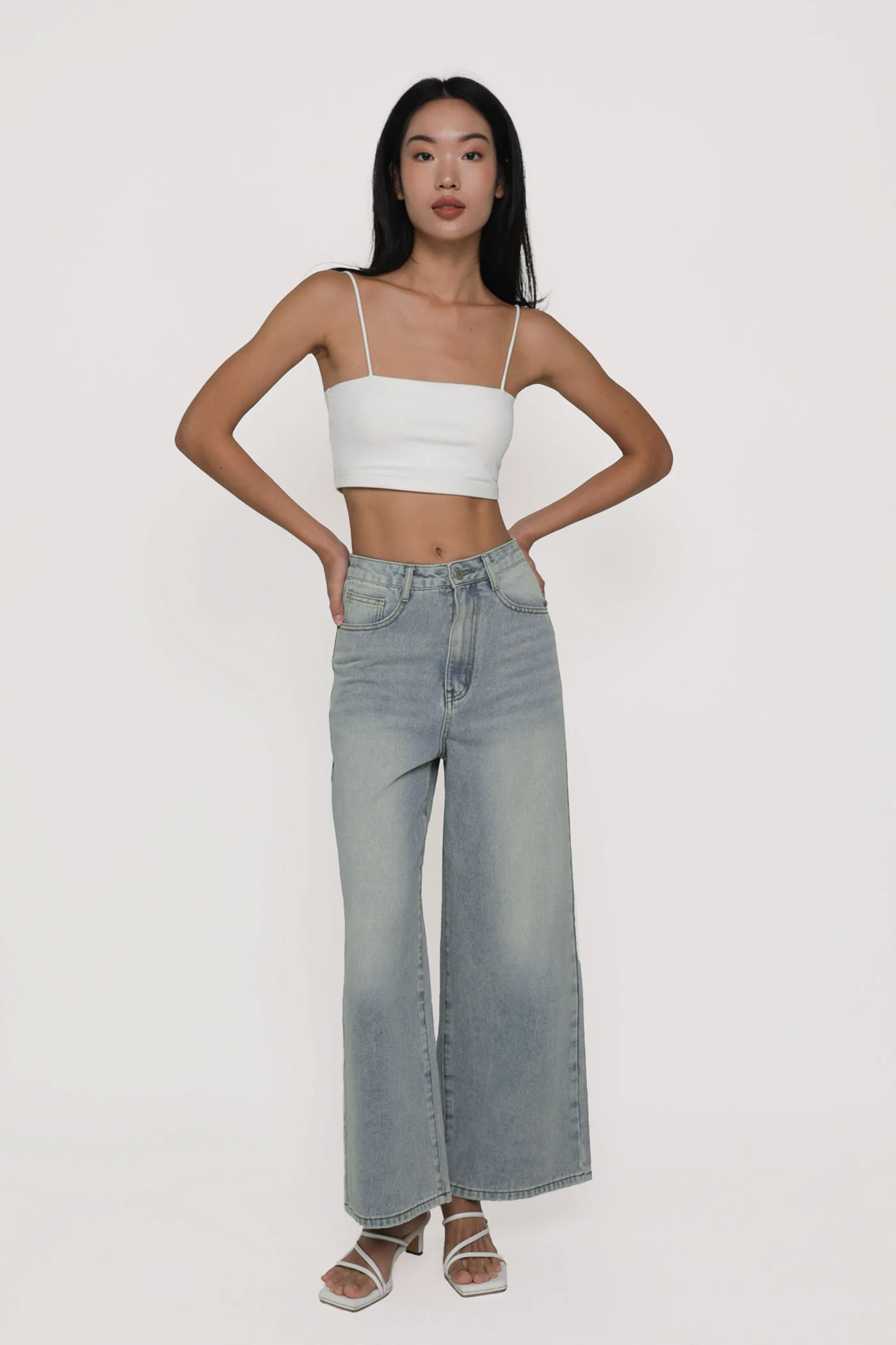 Petite Benjamin Wide Leg Denim Jeans - Image 14