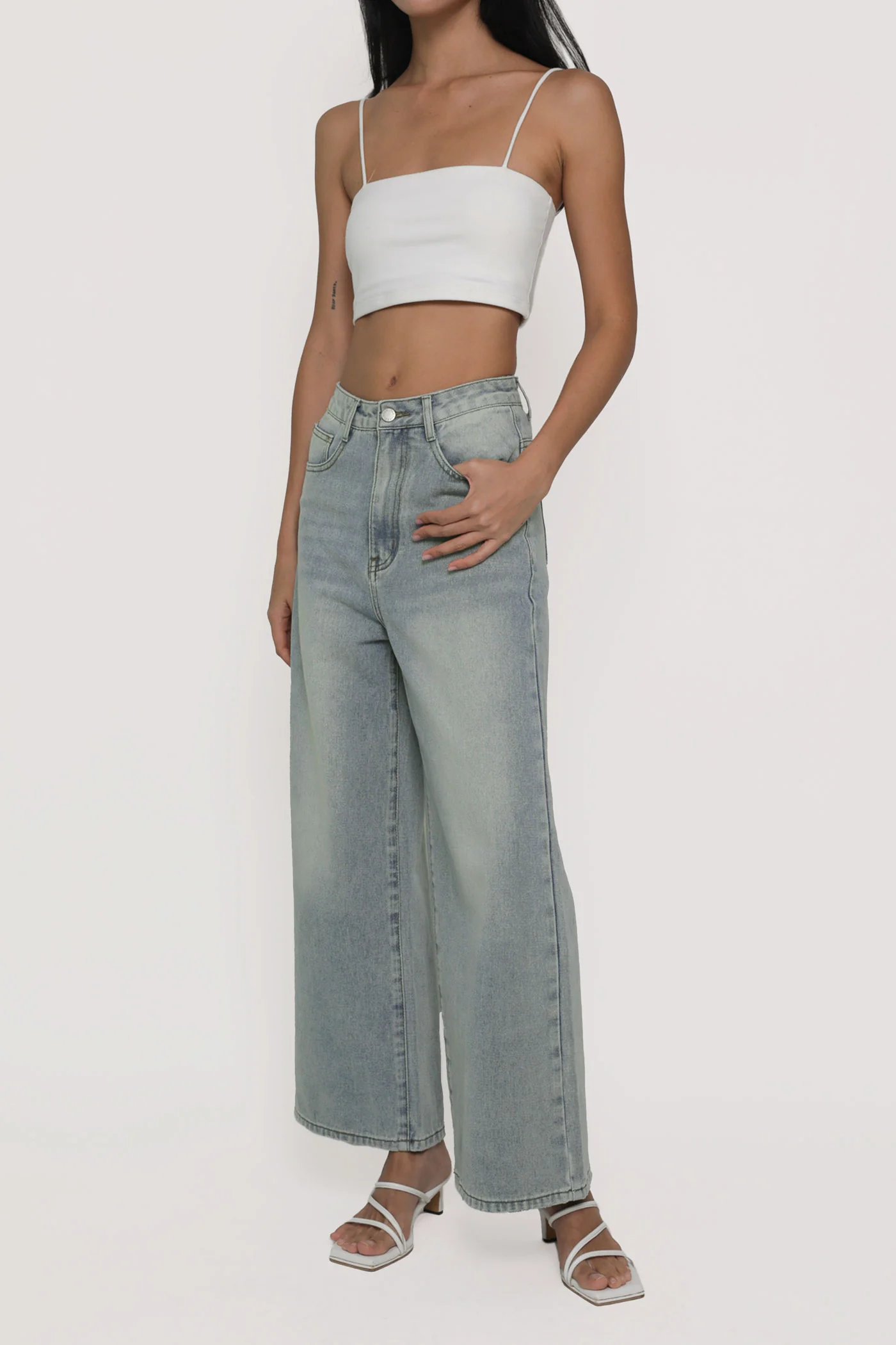 Petite Benjamin Wide Leg Denim Jeans - Image 17