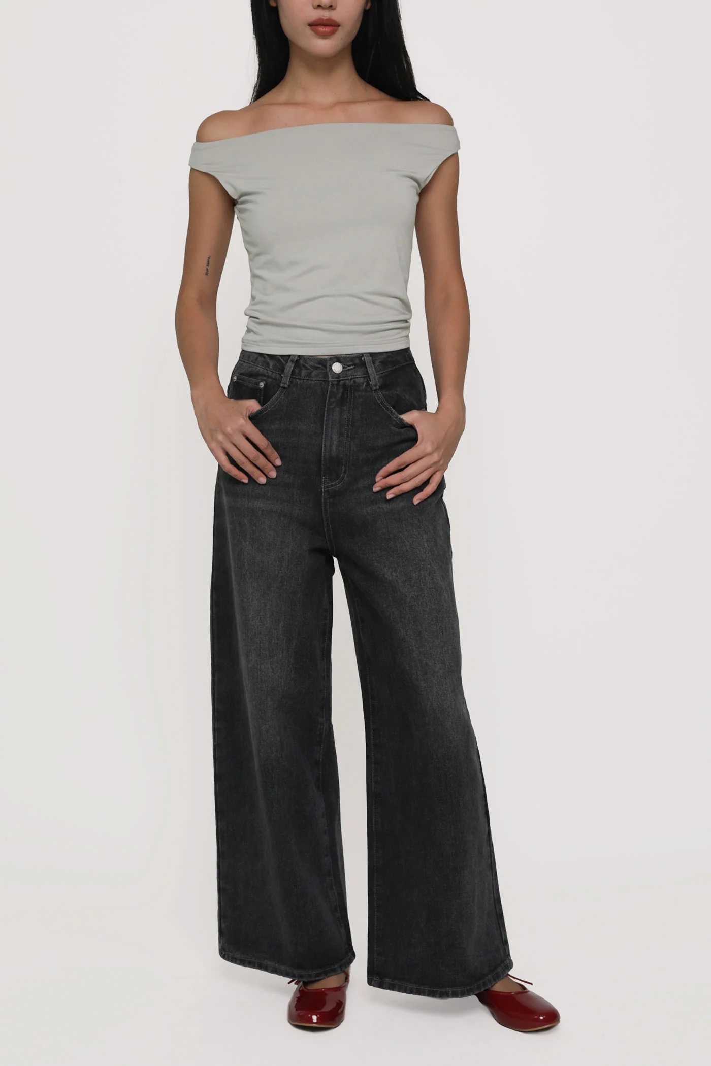 Petite Benjamin Wide Leg Denim Jeans - Image 21