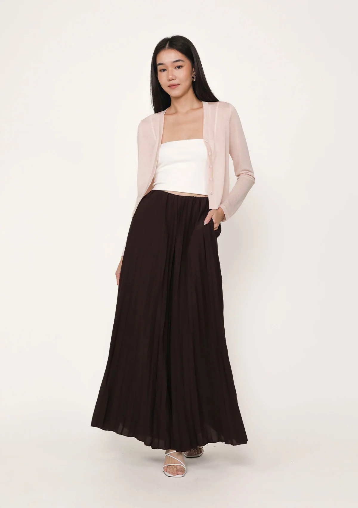 Petite Caprina Pleated Wide Leg Pants - Image 5