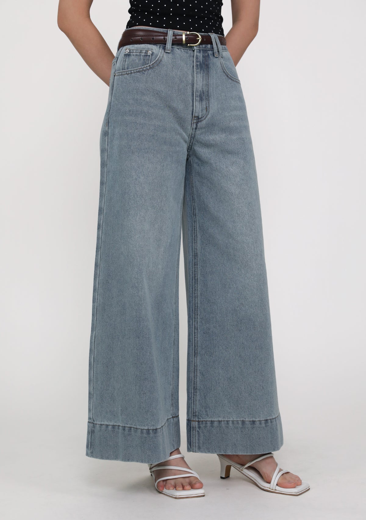 Petite Cole Wide Leg Denim Jeans - Image 5