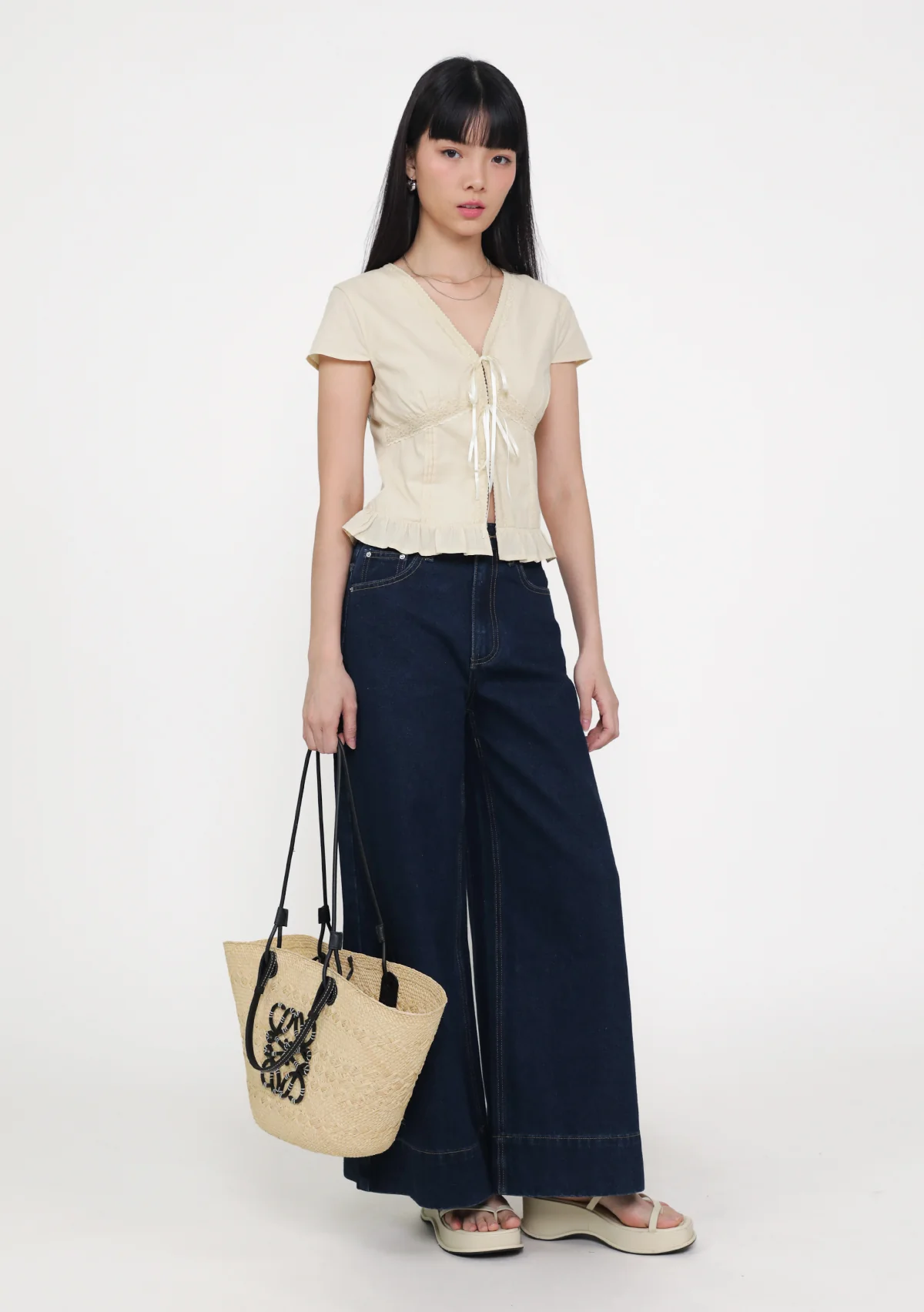 Petite Cole Wide Leg Denim Jeans - Image 7