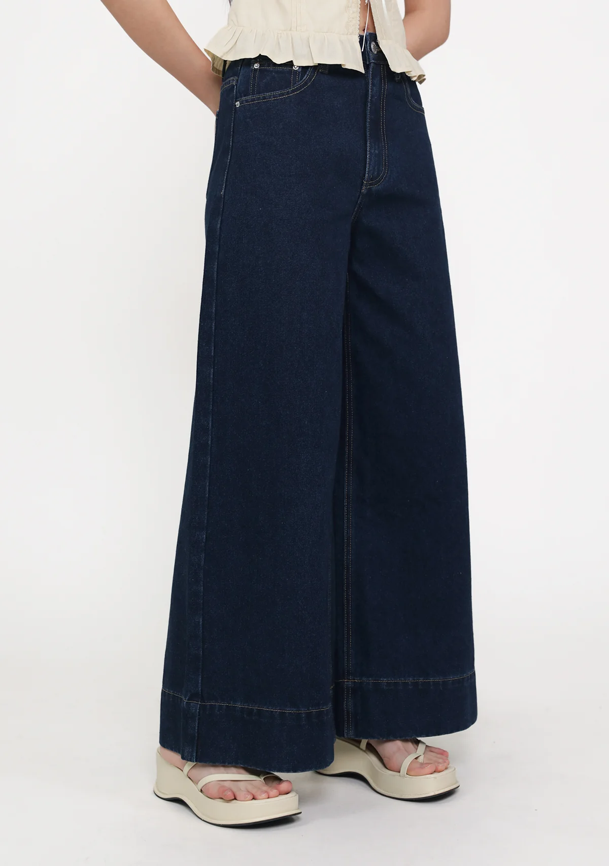 Petite Cole Wide Leg Denim Jeans - Image 9