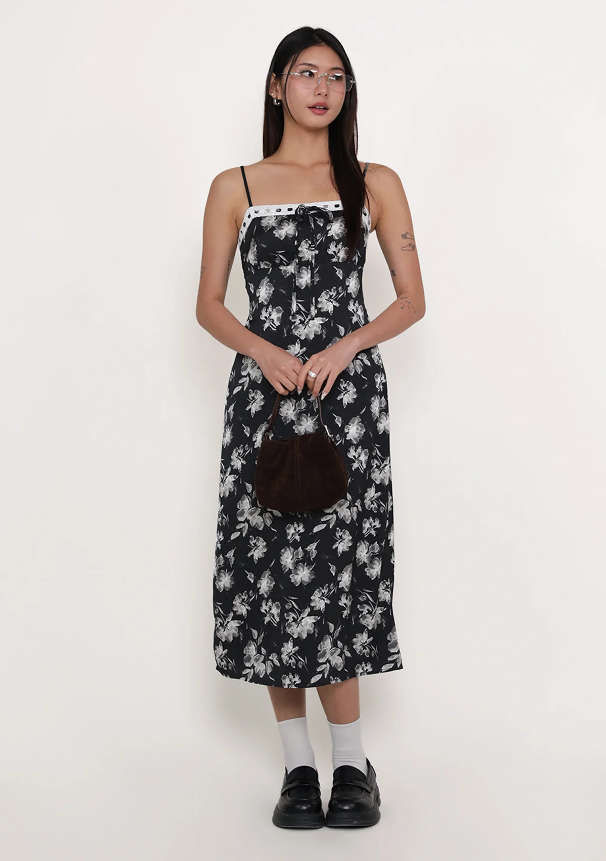 Phoebe Ribbon Padded Dress (Floral) - Image 2
