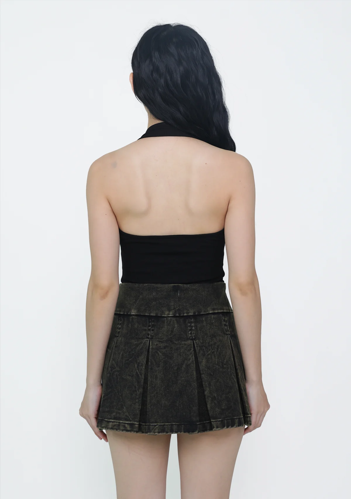 Skye Pleated Denim Skorts - Image 12