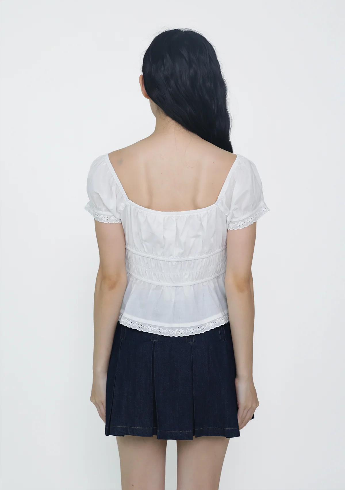 Skye Pleated Denim Skorts - Image 15