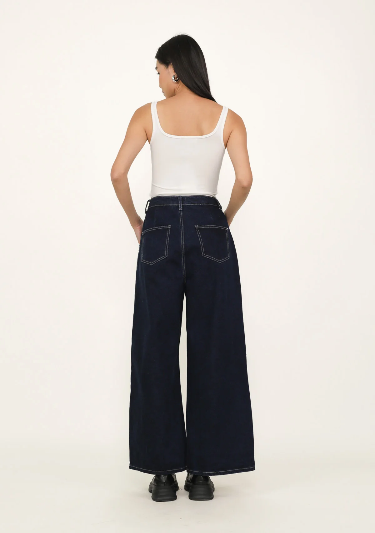 Ryson Pleated Wide Leg Denim Jeans - Image 6