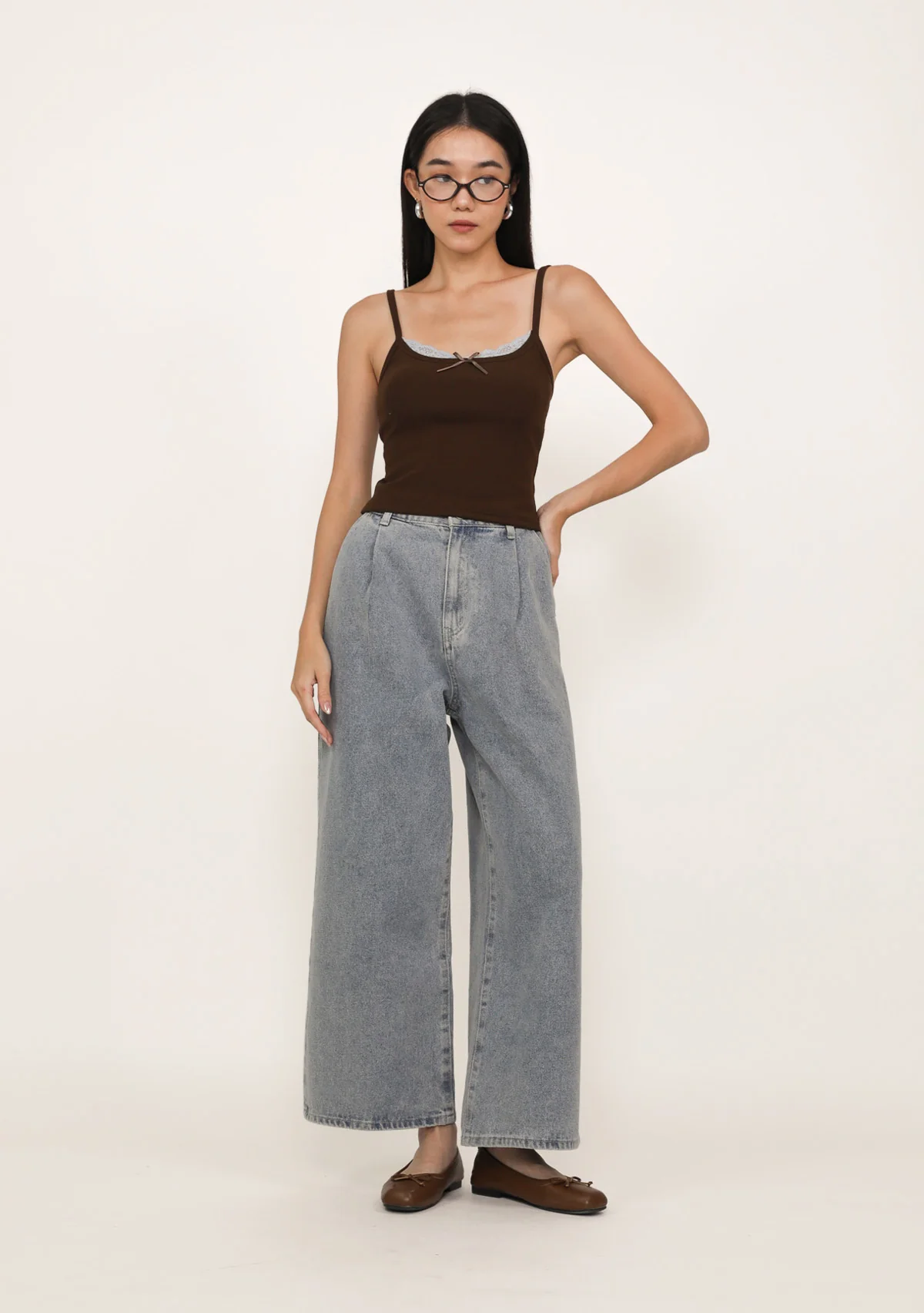 Ryson Pleated Wide Leg Denim Jeans - Image 8