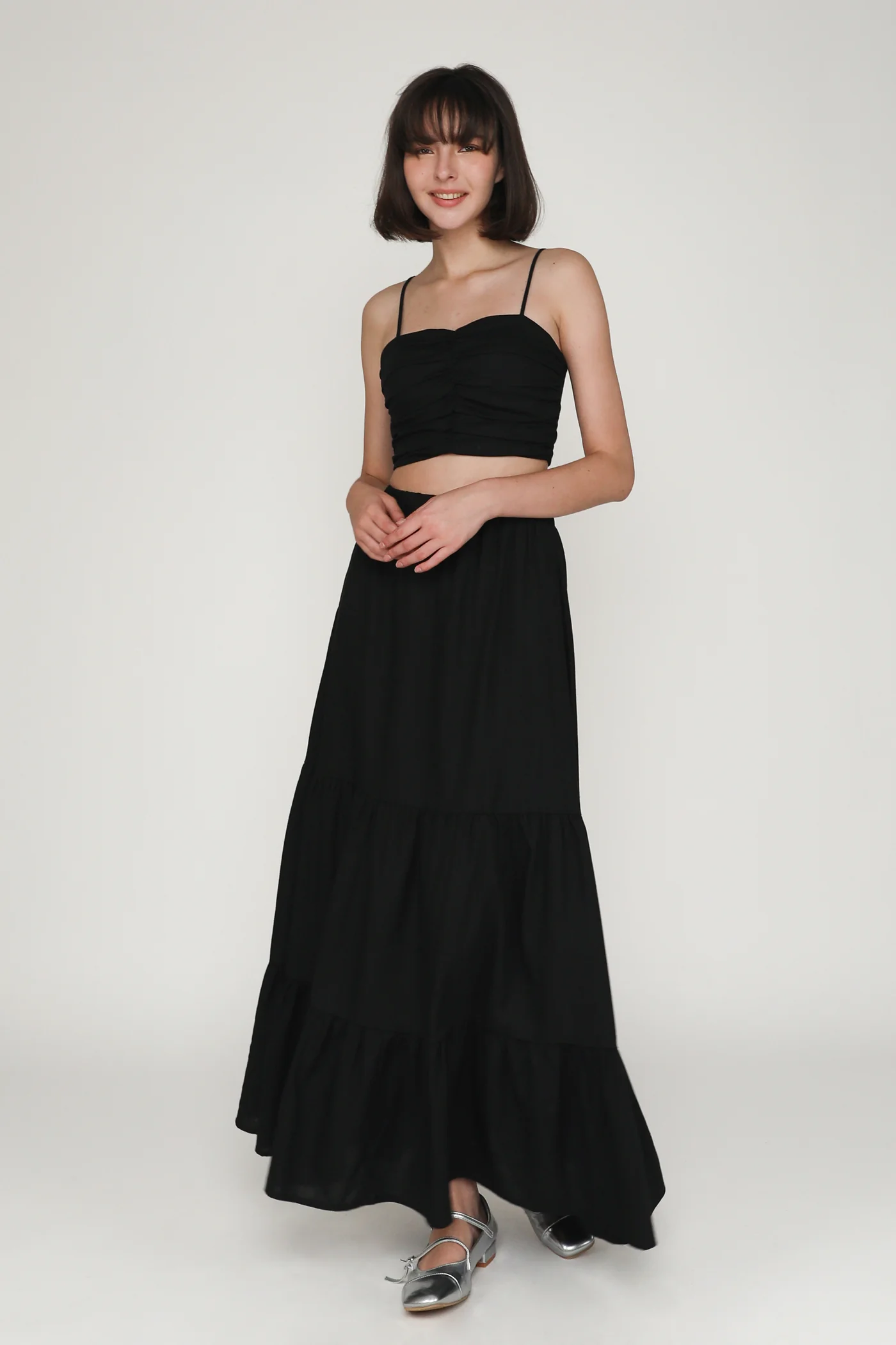 Polina Ruched Linen Crop Top - Image 13