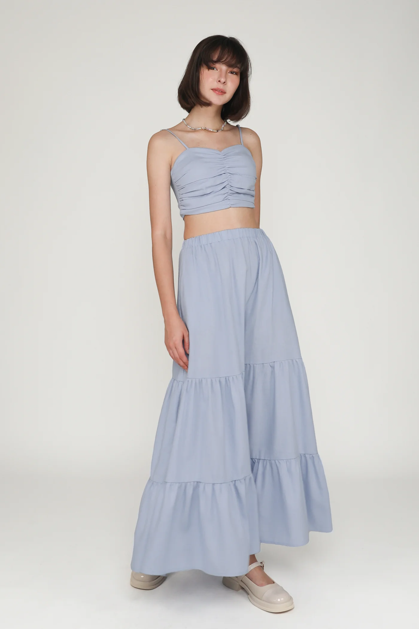 Polina Ruched Linen Crop Top - Image 19
