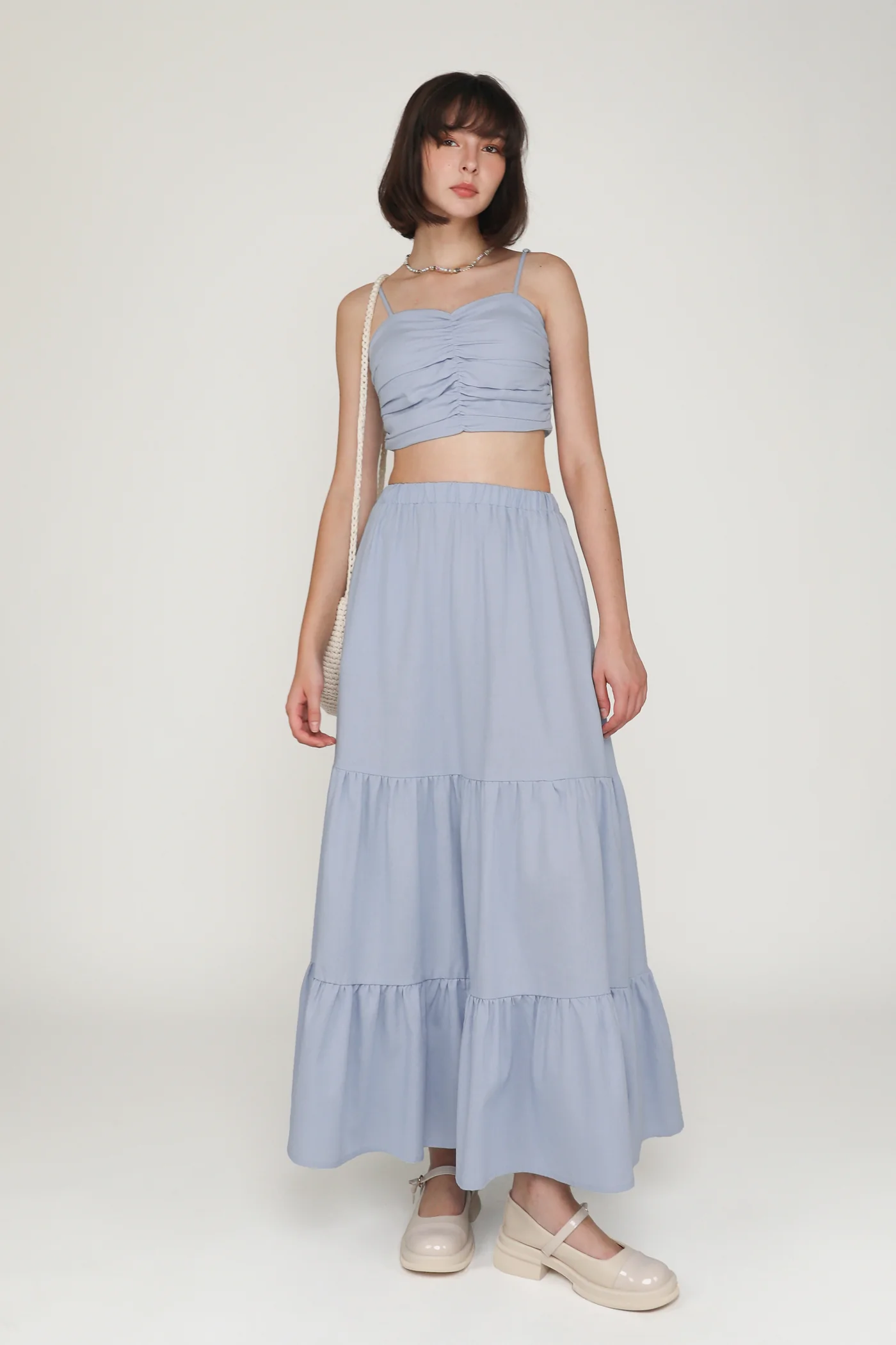 Polina Ruched Linen Crop Top - Image 20