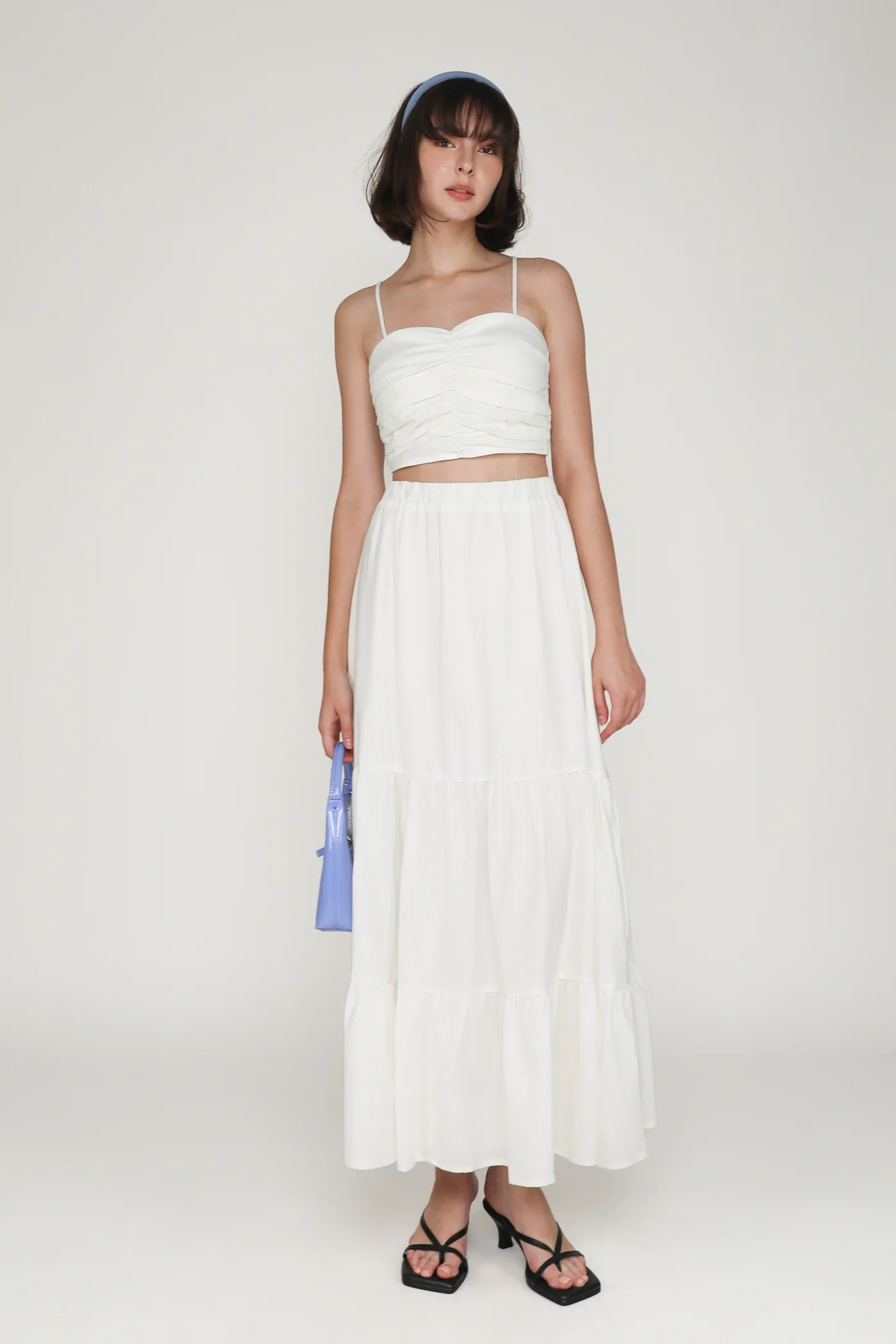 Polina Ruched Linen Crop Top - Image 6