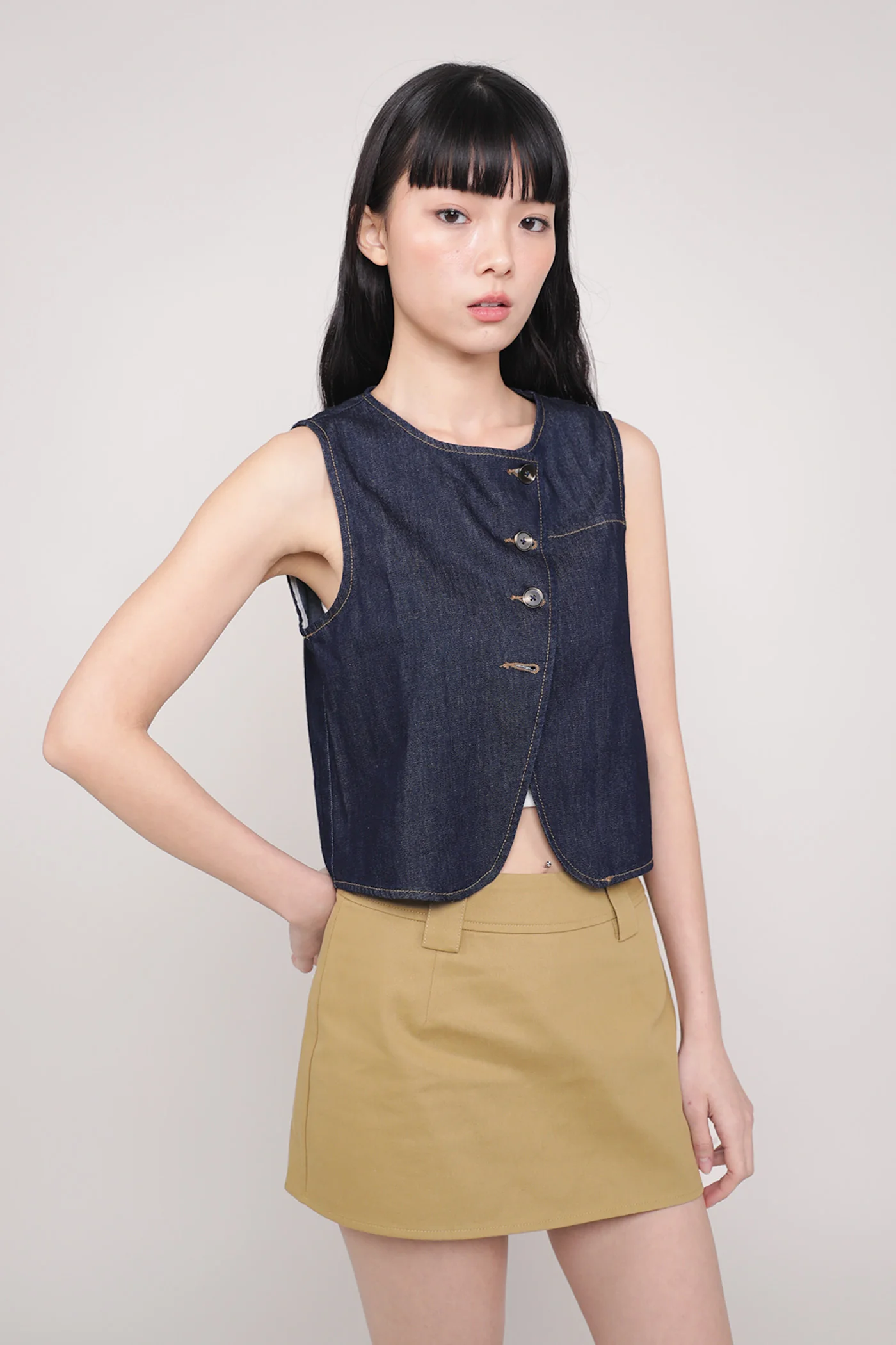 Reagan Denim Button Top - Image 13