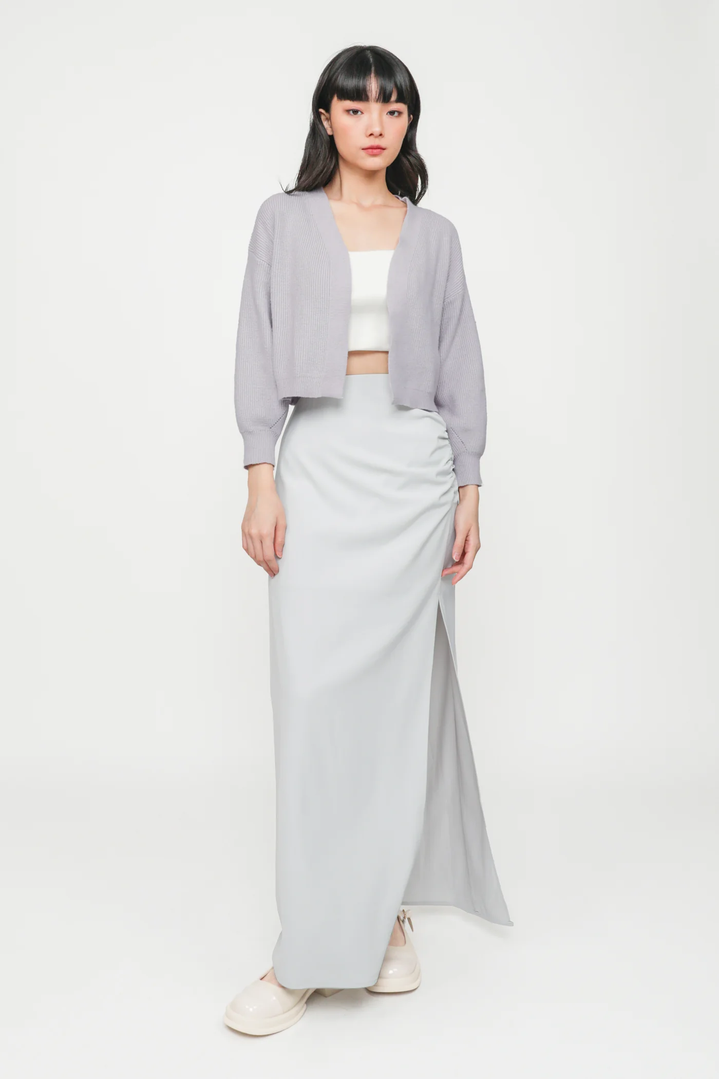 Regular Amina Ruched Side Maxi Skirt - Image 7