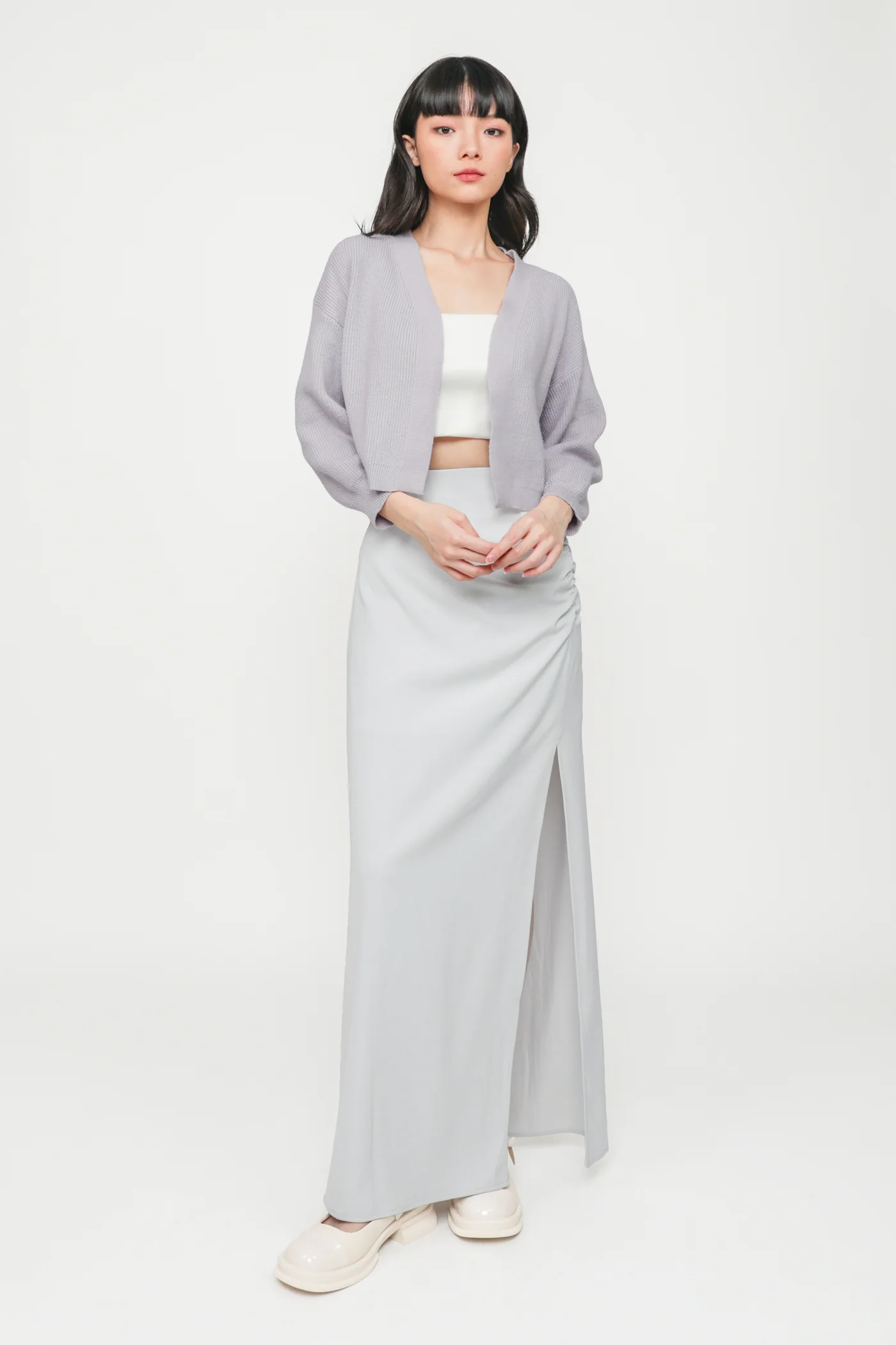 Regular Amina Ruched Side Maxi Skirt - Image 9