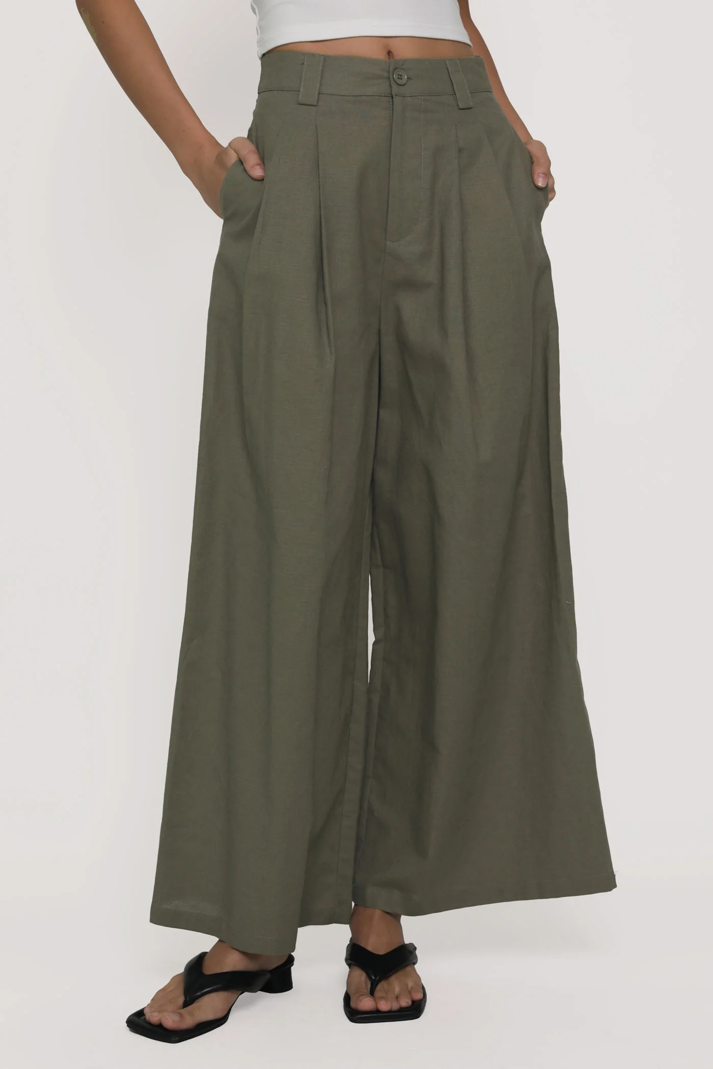 Regular Camila Wide Leg Linen Pants - Image 18