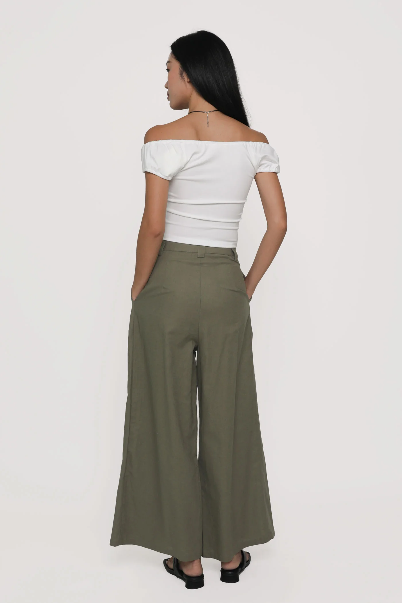 Regular Camila Wide Leg Linen Pants - Image 22