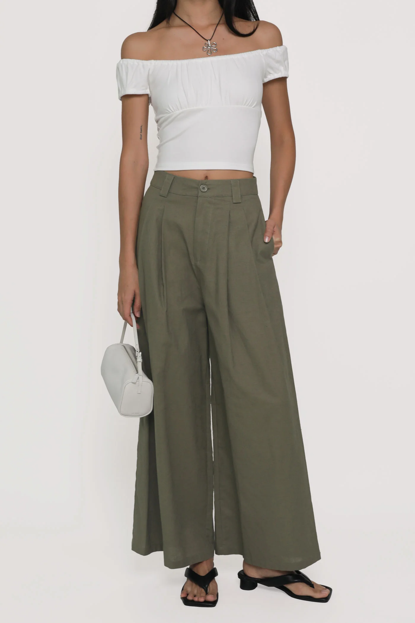 Regular Camila Wide Leg Linen Pants - Image 9