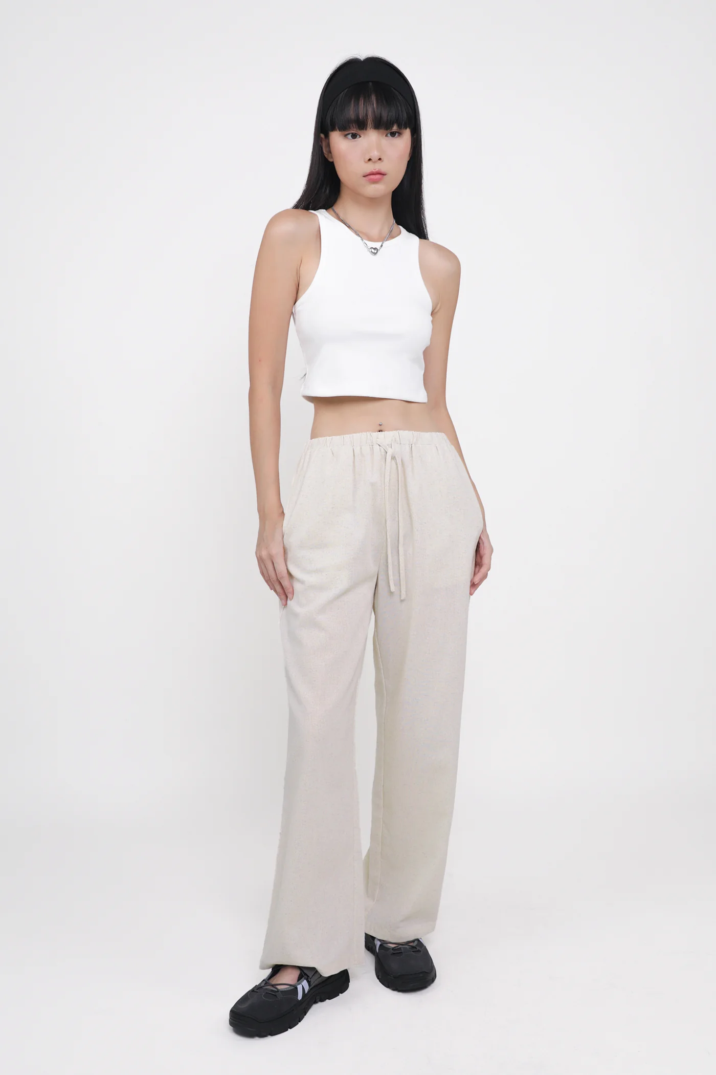 Regular Kierra Drawstring Linen Pants - Image 4