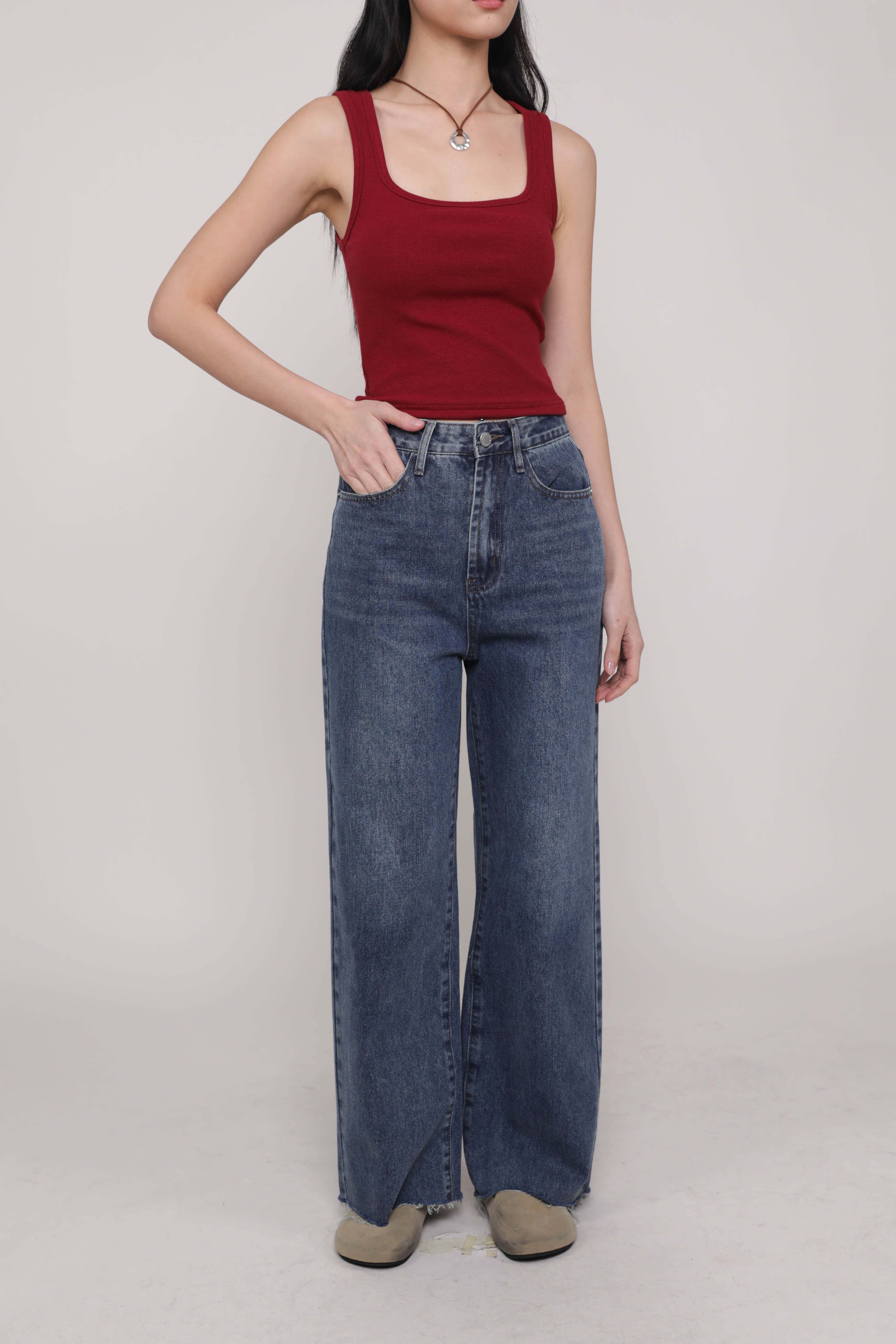 Regular Louise Frayed Hem Denim Jeans Version 2 - Image 15