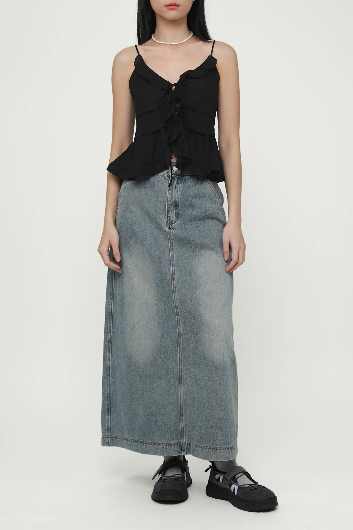 Regular Thea Denim Flare Skirt - Image 12