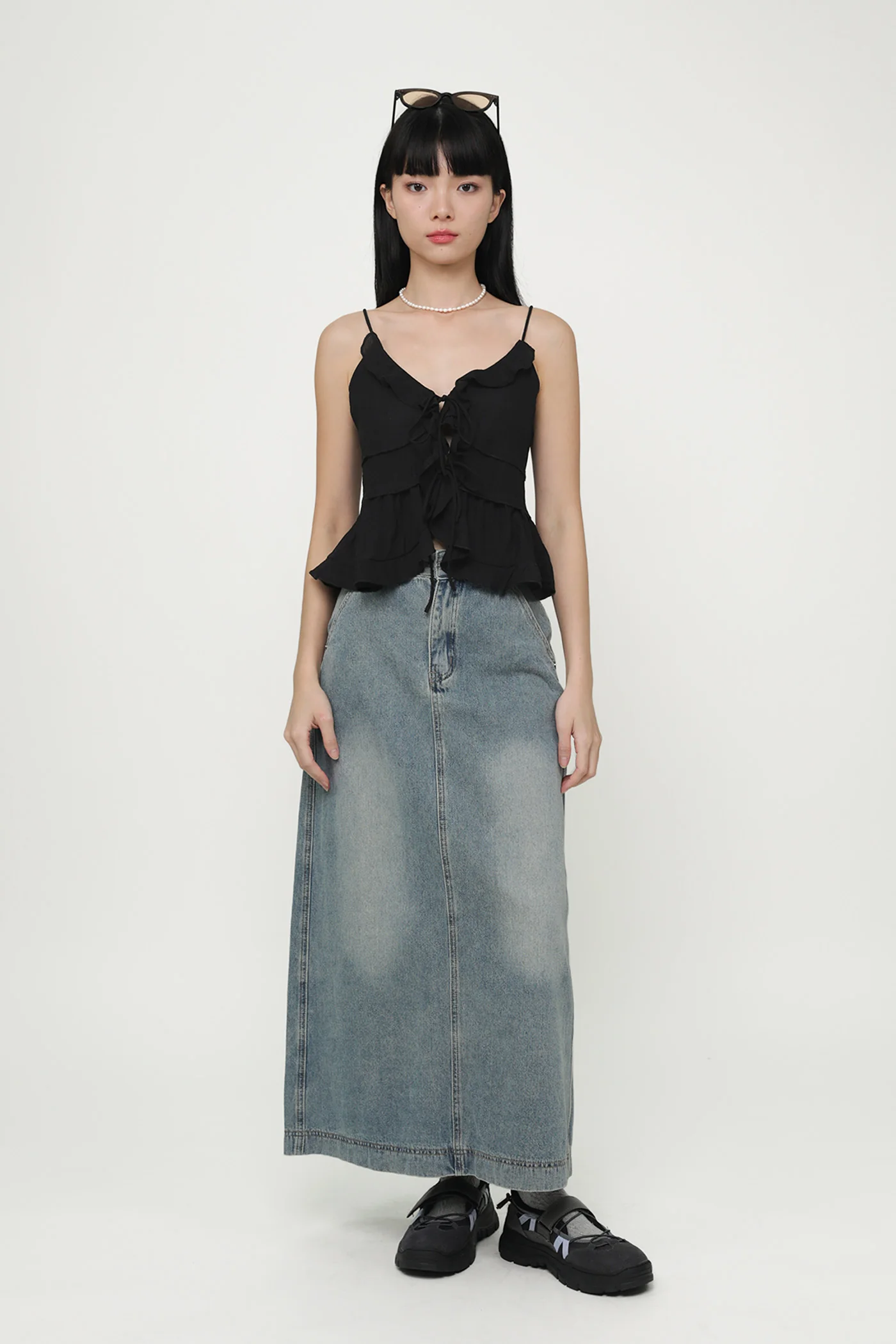 Regular Thea Denim Flare Skirt - Image 6
