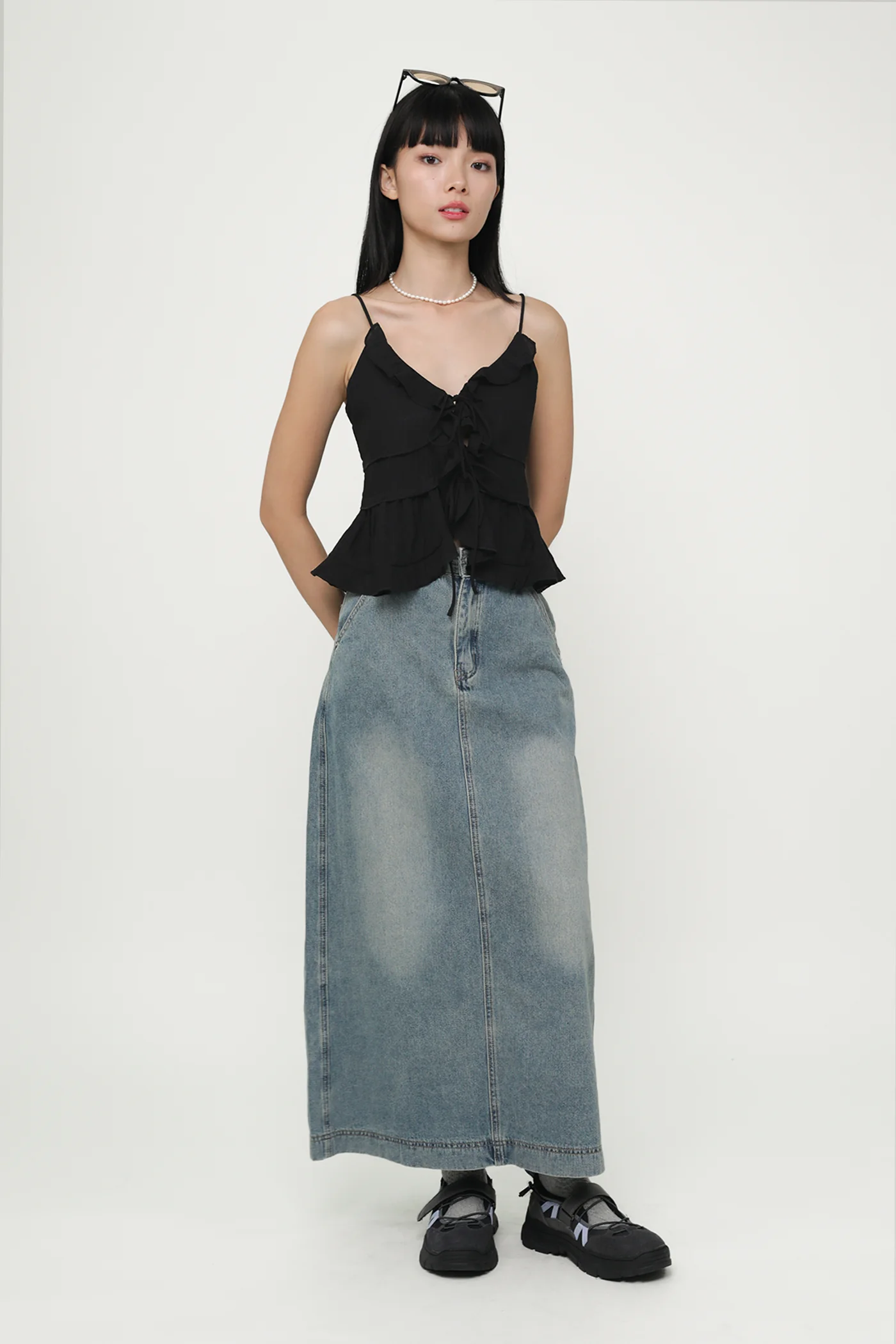 Regular Thea Denim Flare Skirt - Image 7