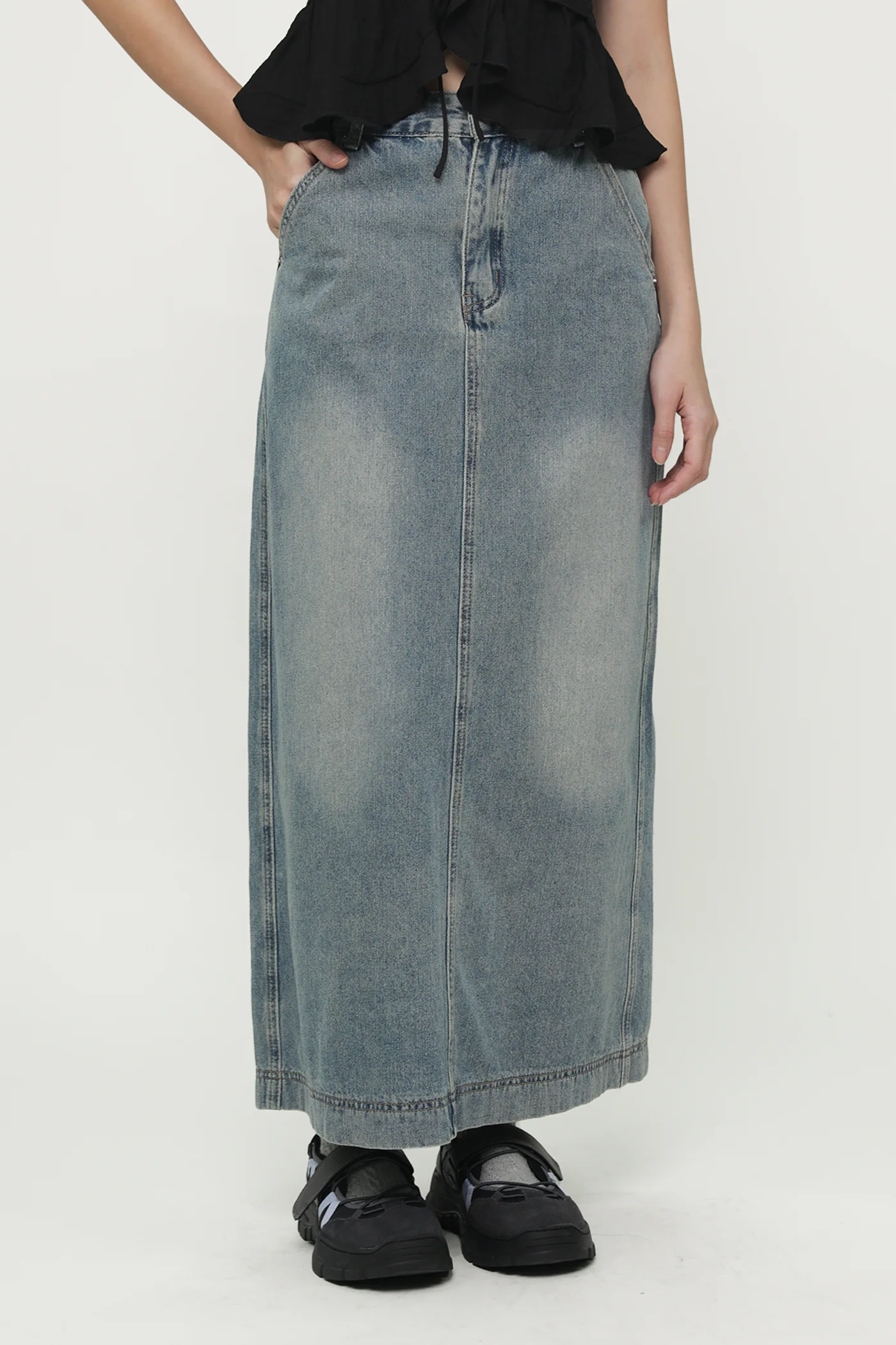 Regular Thea Denim Flare Skirt - Image 9
