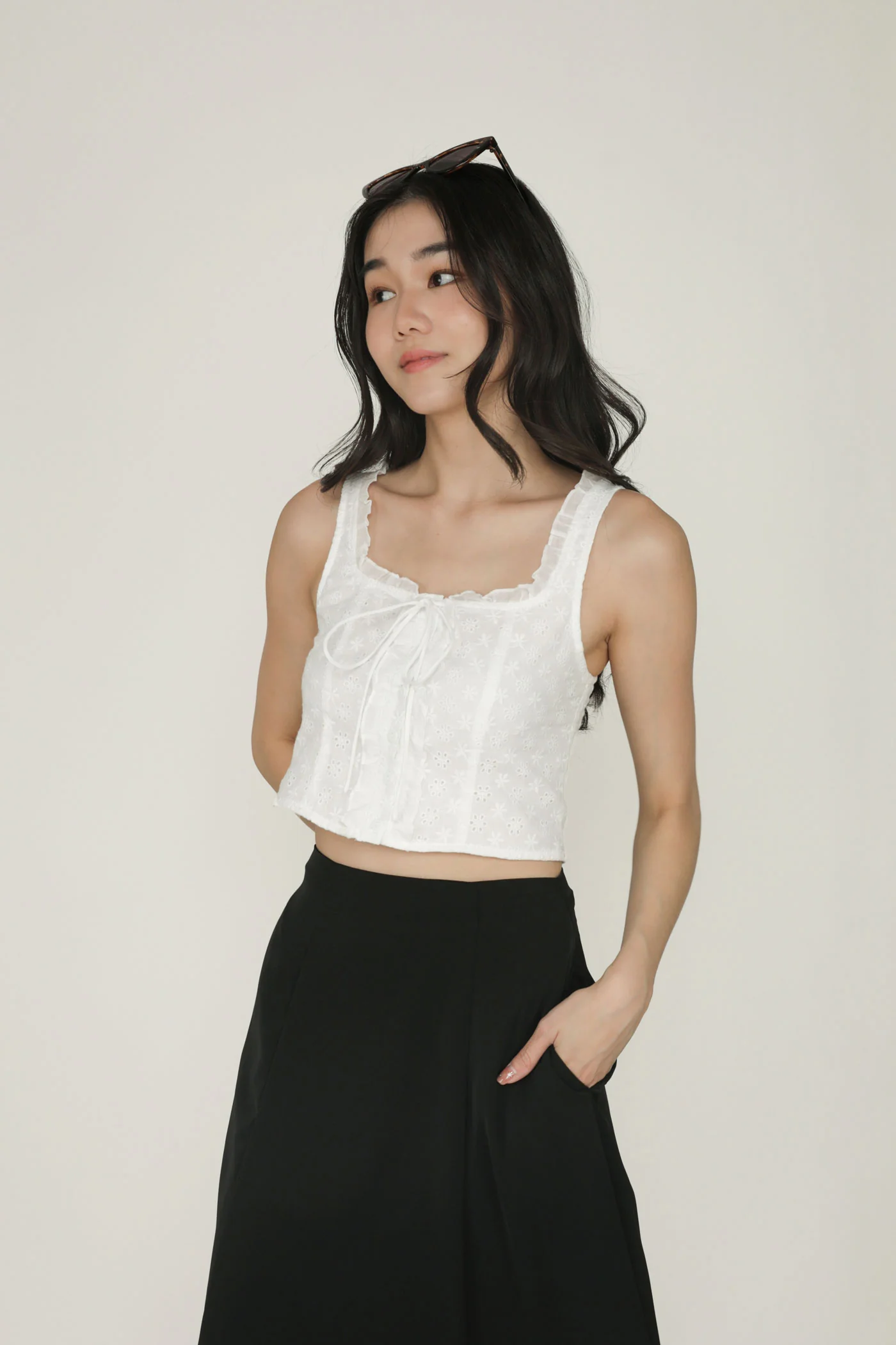 Relia Eyelet Ruffles Top - Image 2