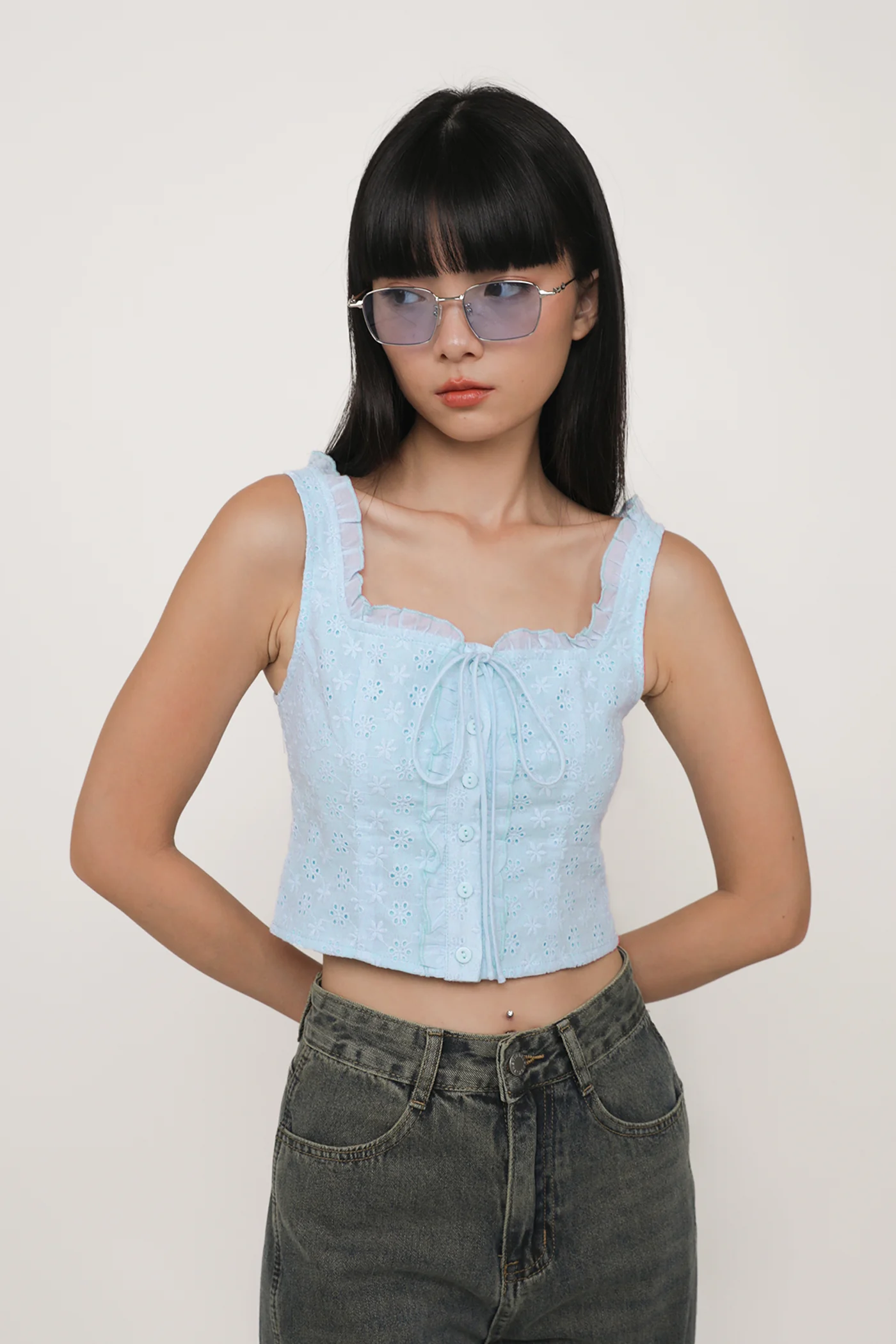 Relia Eyelet Ruffles Top - Image 22