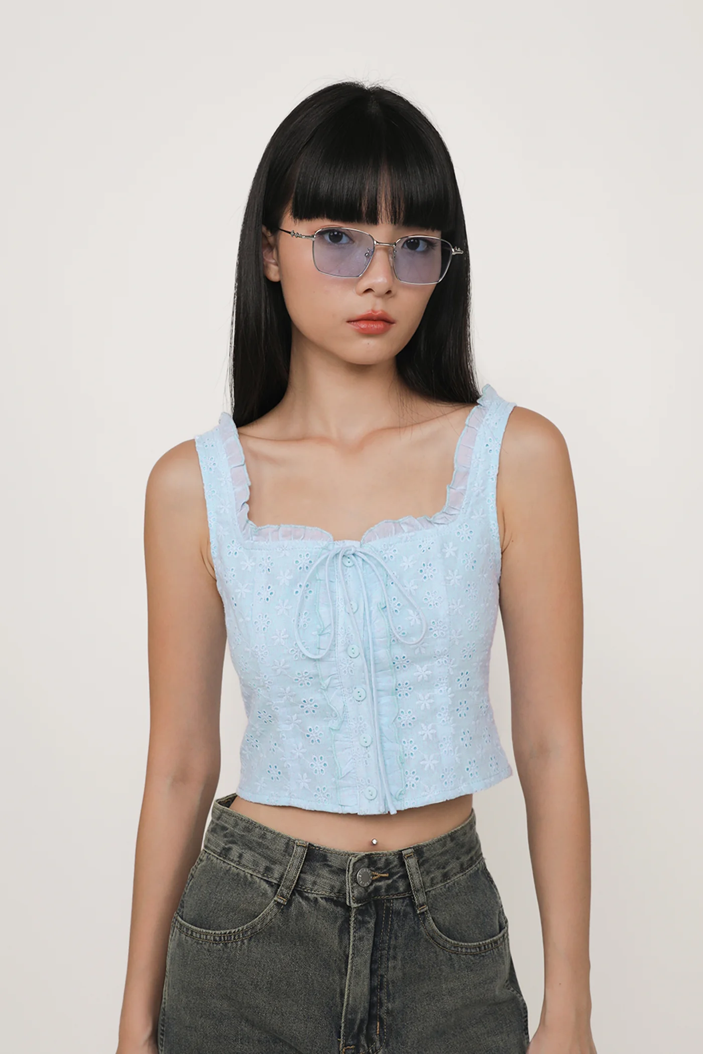 Relia Eyelet Ruffles Top - Image 5