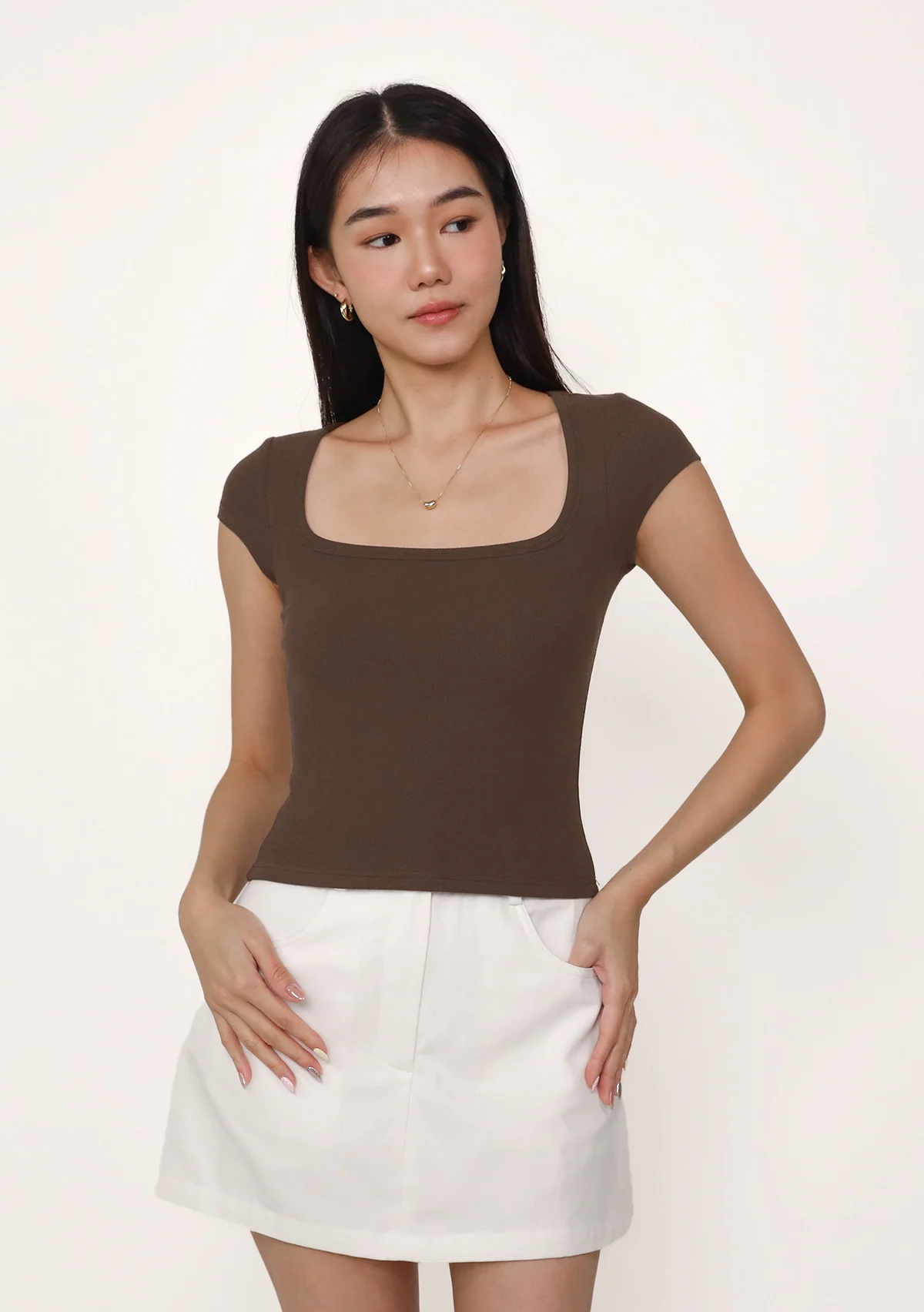 Renee Short Sleeve Padded Top - Image 35