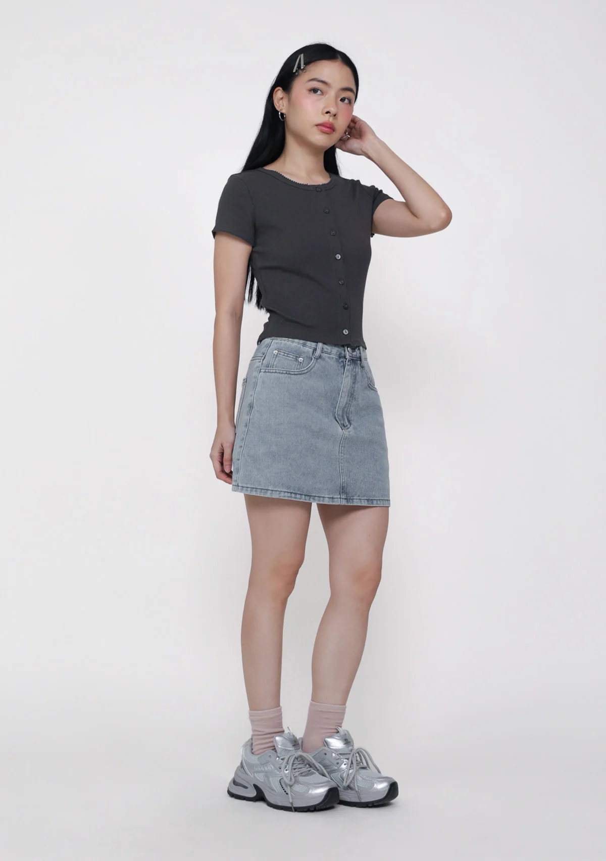Mito Ribbed Button Top - Image 16