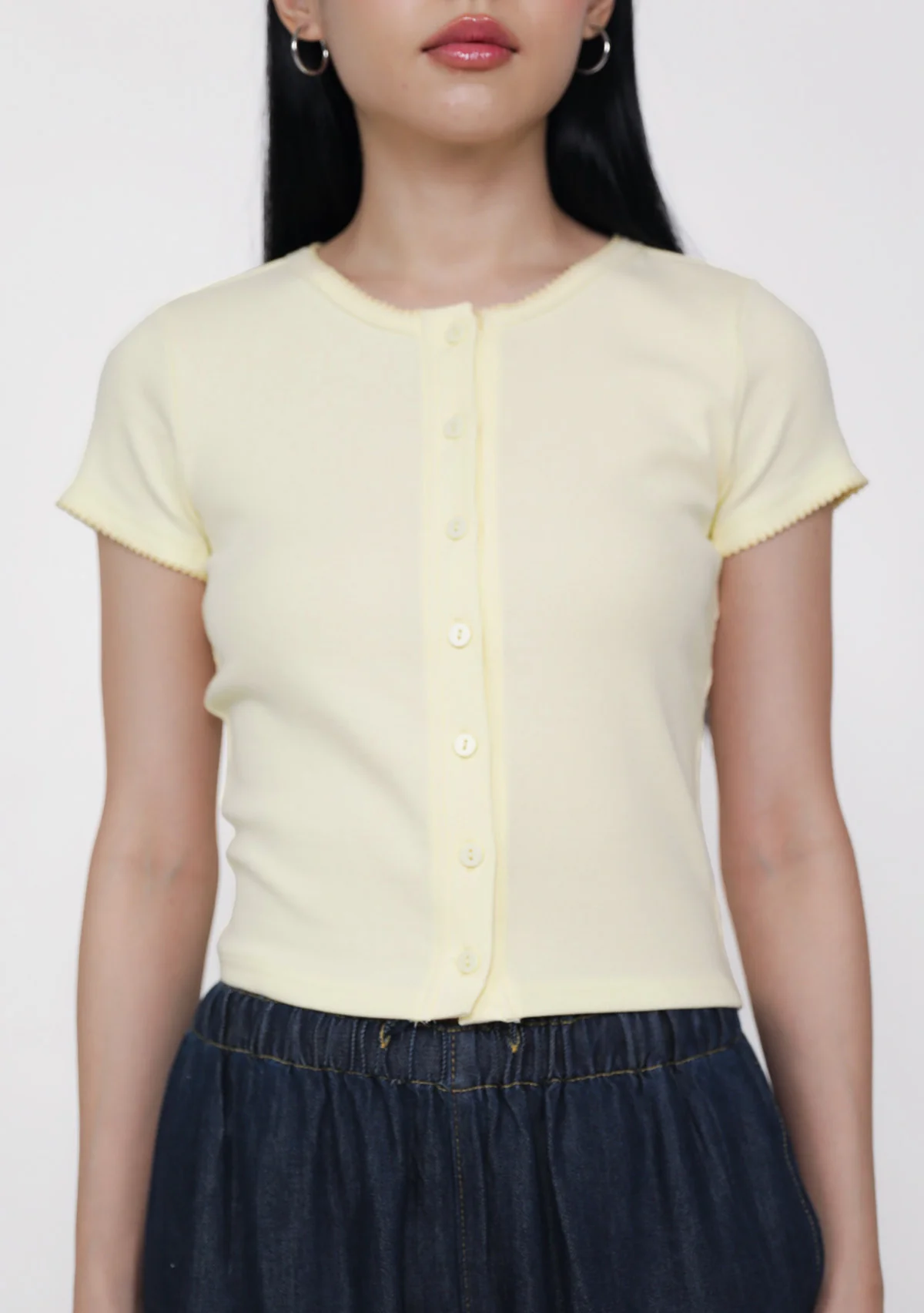 Mito Ribbed Button Top - Image 17