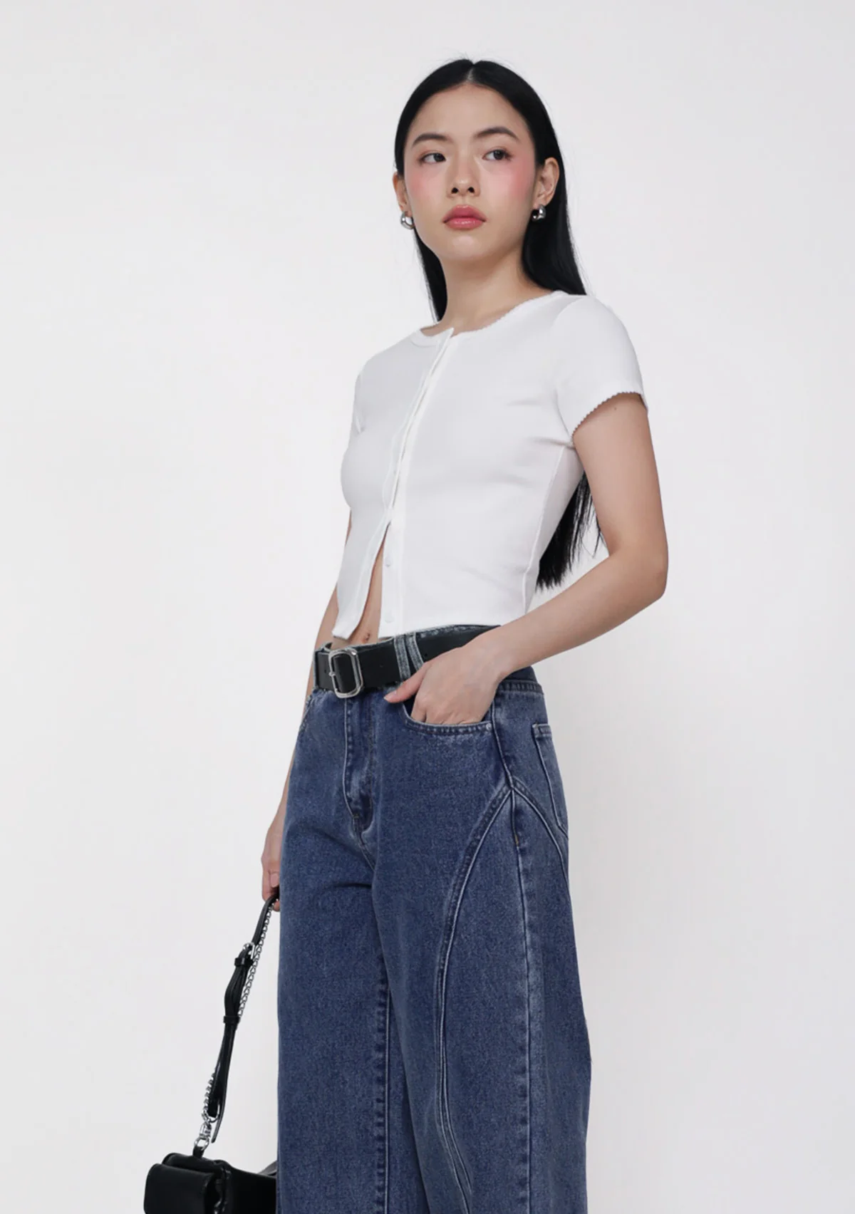 Mito Ribbed Button Top - Image 20