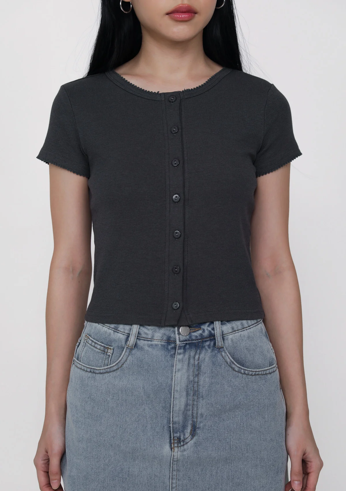 Mito Ribbed Button Top - Image 23