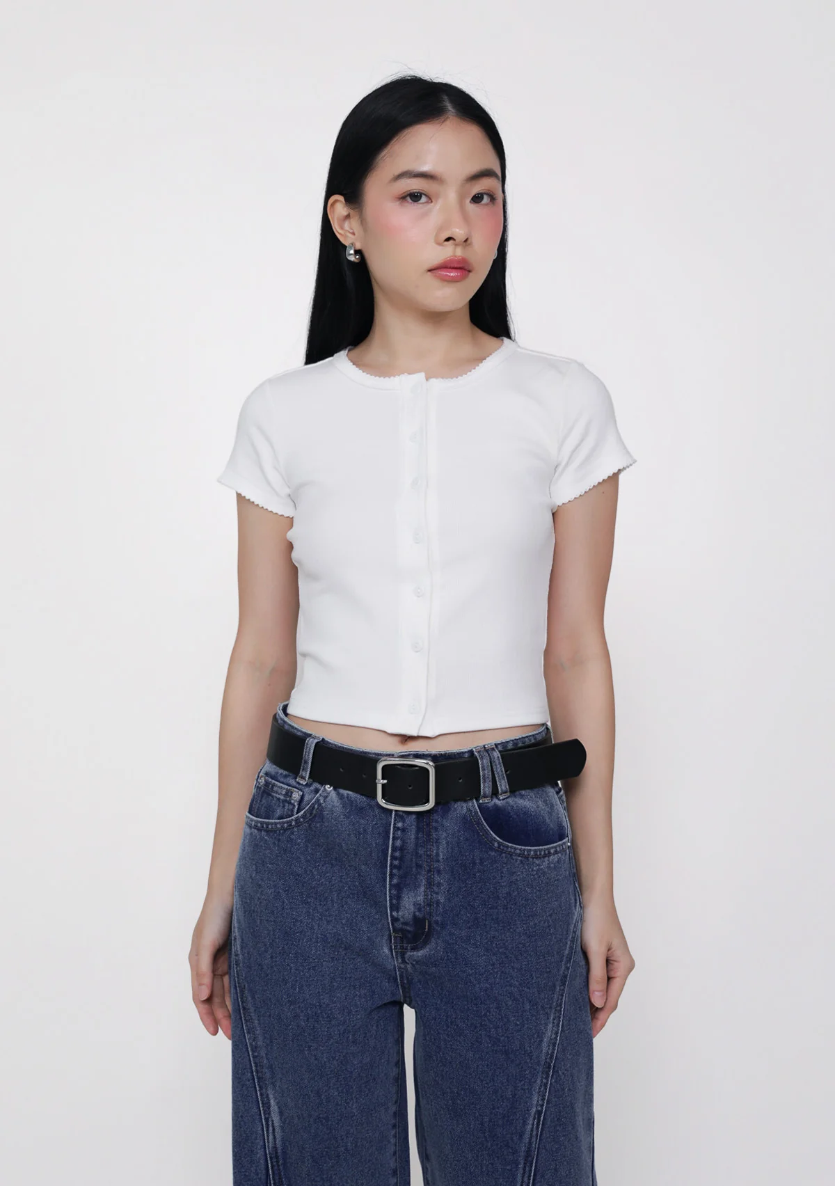 Mito Ribbed Button Top - Image 4