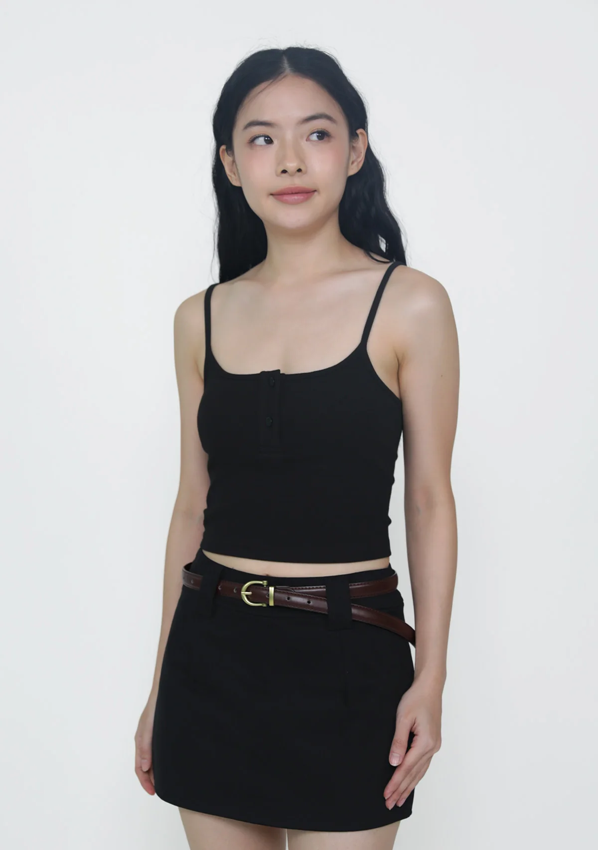 Karisa Ribbed Button Padded Top - Image 8