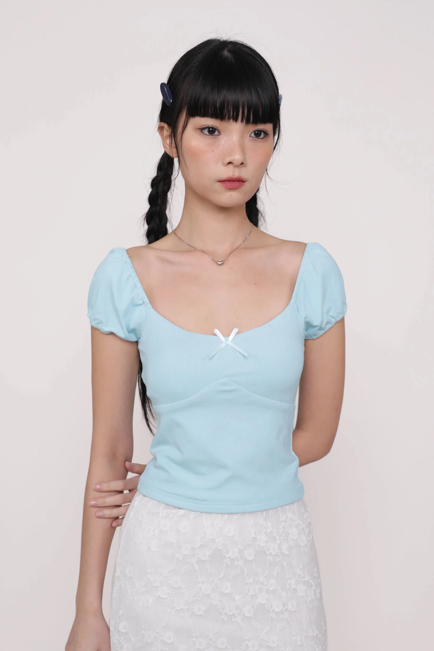 Alanis Ribbon Sleeve Padded Top - Image 11