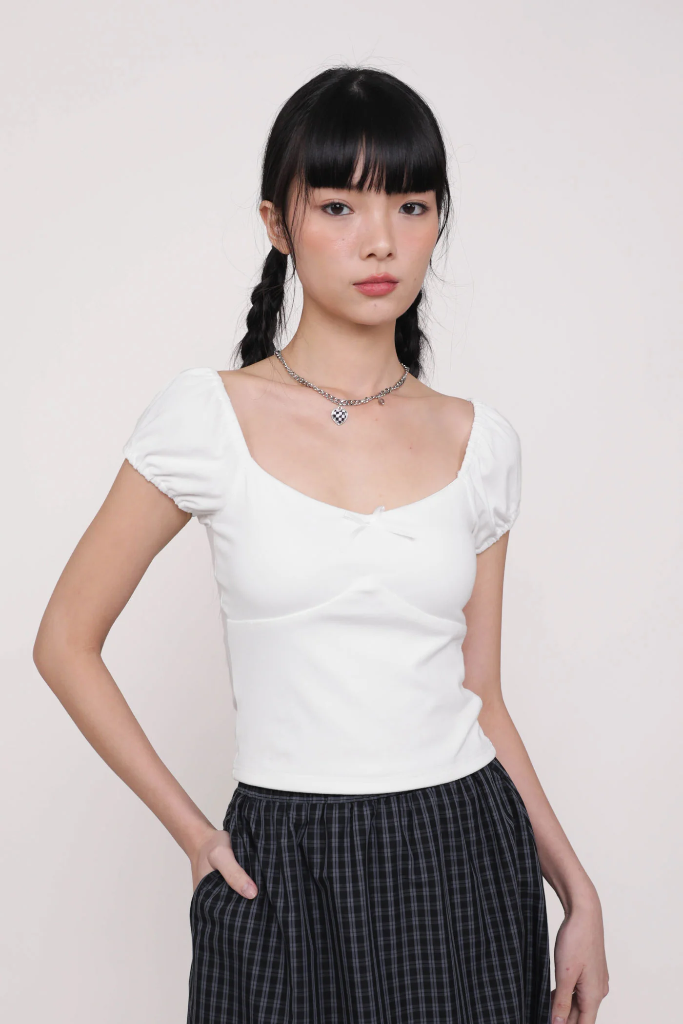 Alanis Ribbon Sleeve Padded Top - Image 15