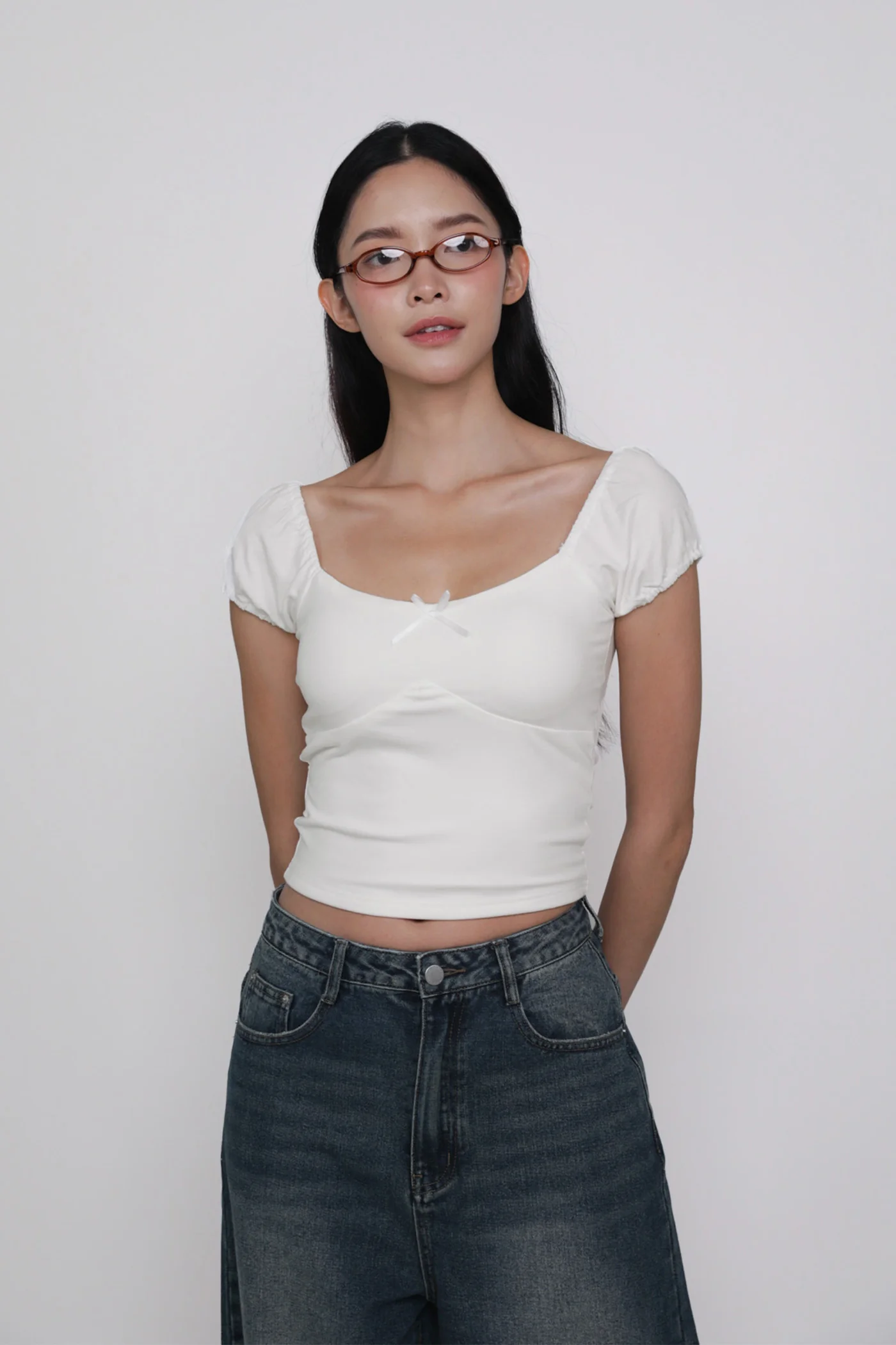 Alanis Ribbon Sleeve Padded Top - Image 22