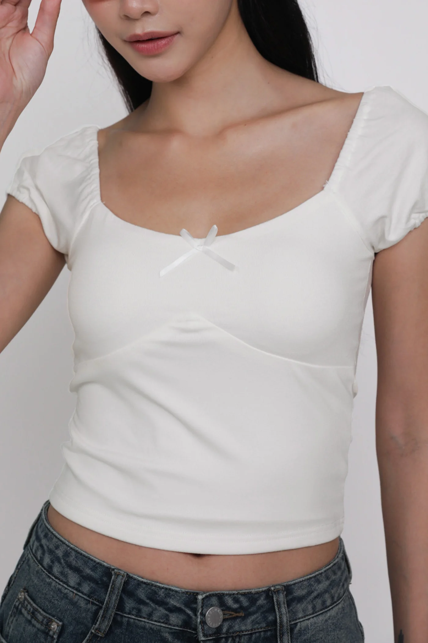Alanis Ribbon Sleeve Padded Top - Image 24