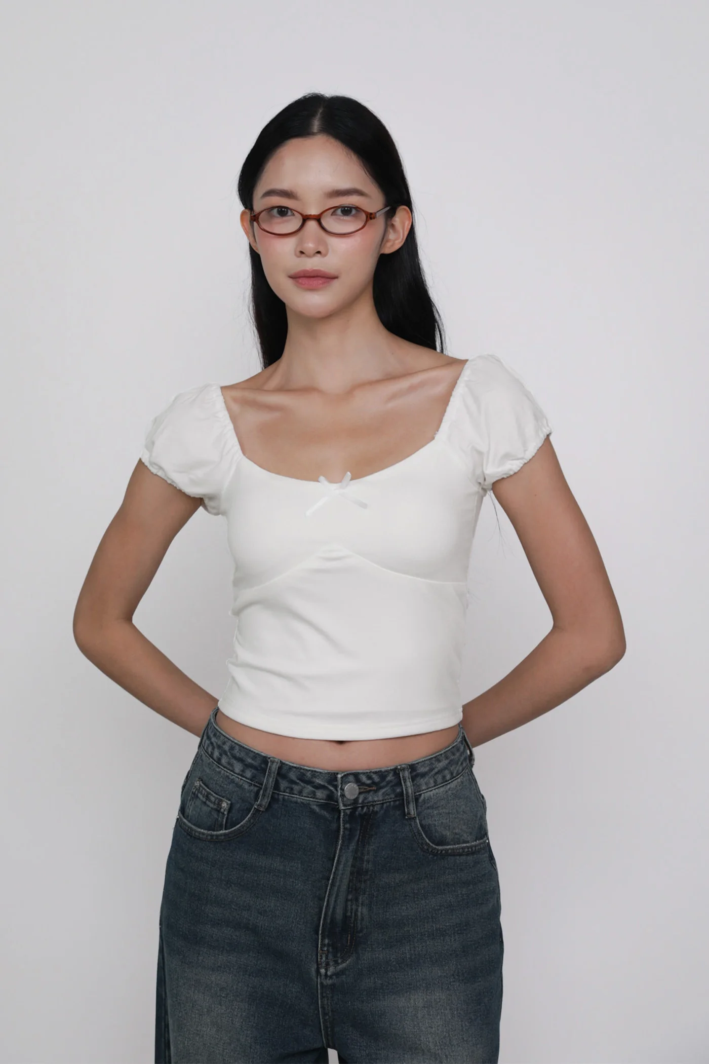 Alanis Ribbon Sleeve Padded Top - Image 28