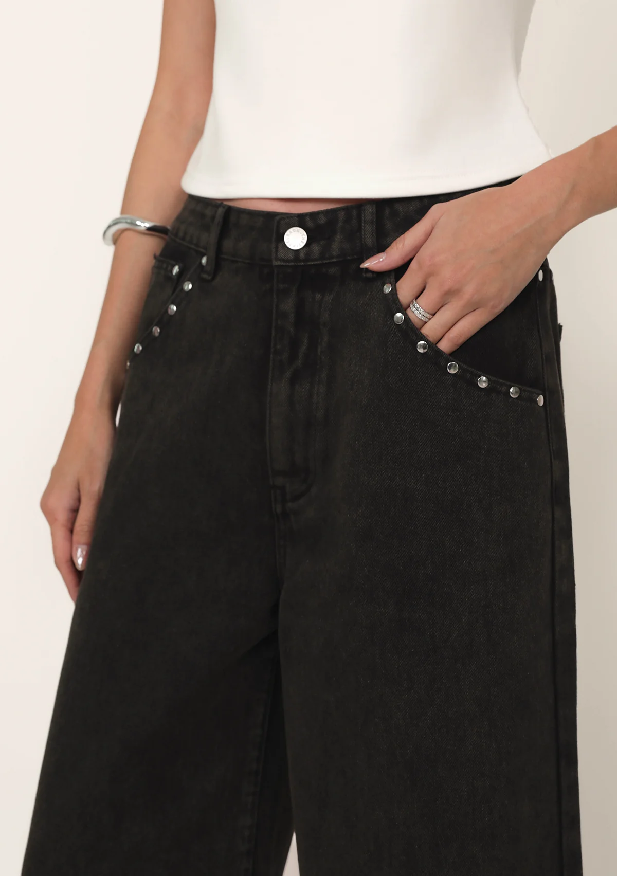 Rogue Studded Denim Jeans - Image 6