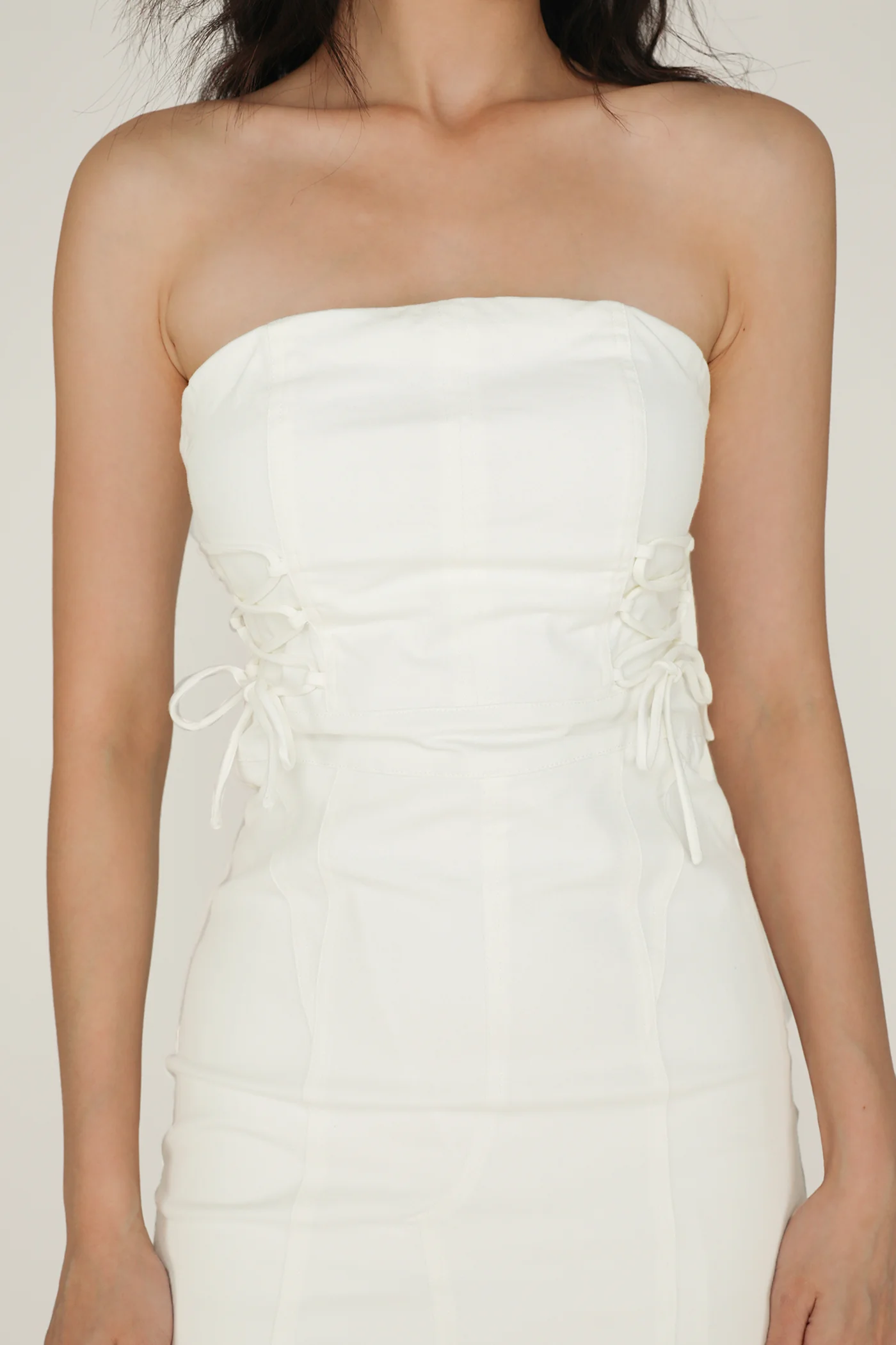 Romare Lace Up Tube Padded Dress - Image 13
