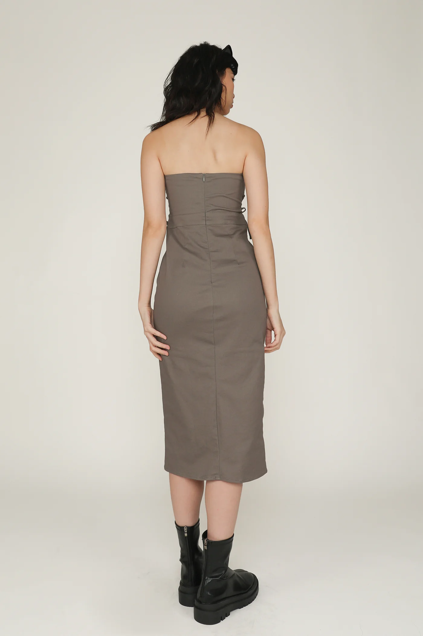 Romare Lace Up Tube Padded Dress - Image 16