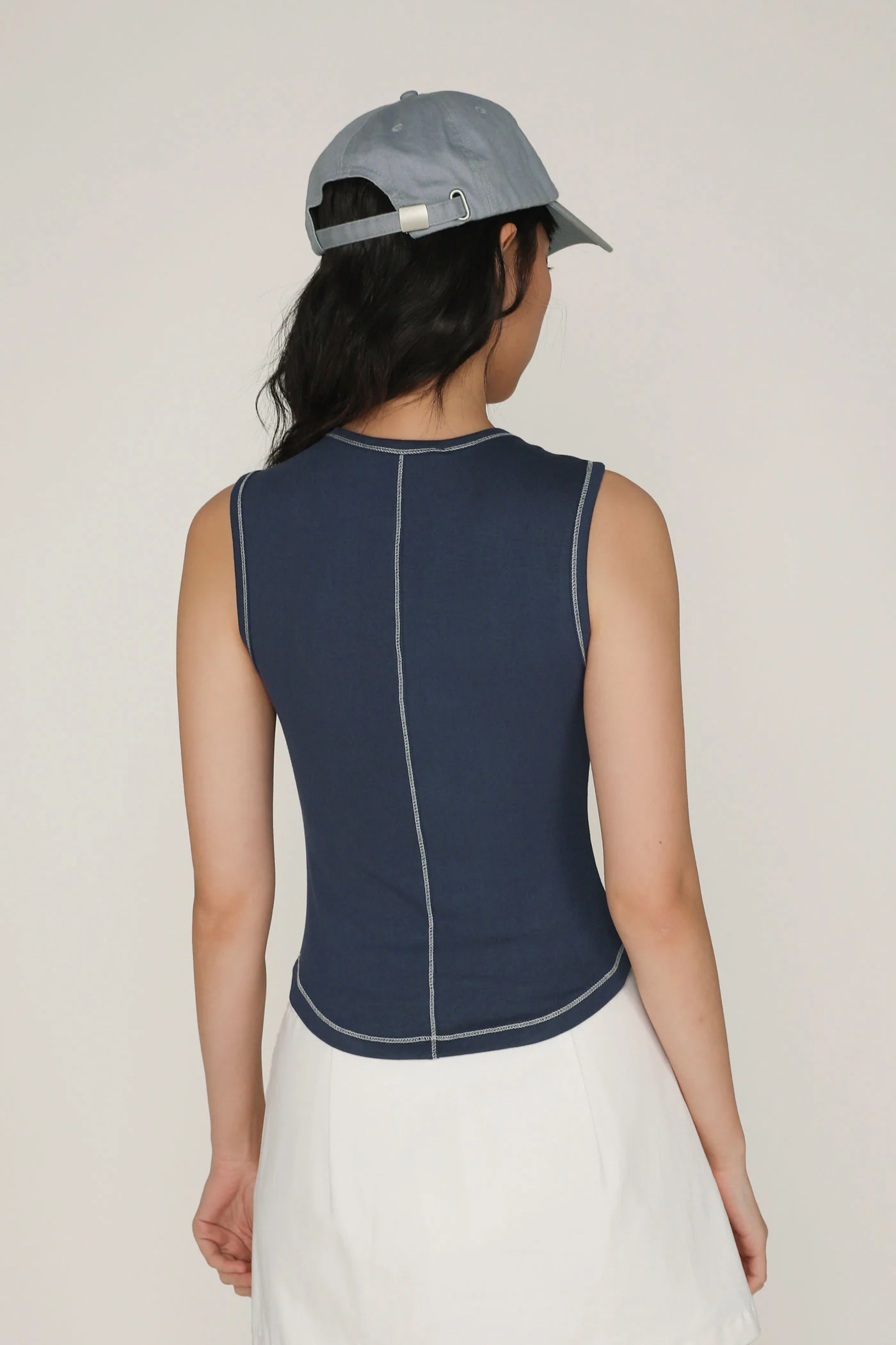 Rory Contrast Stitching Curved Hem Top Limited Edition - Image 24